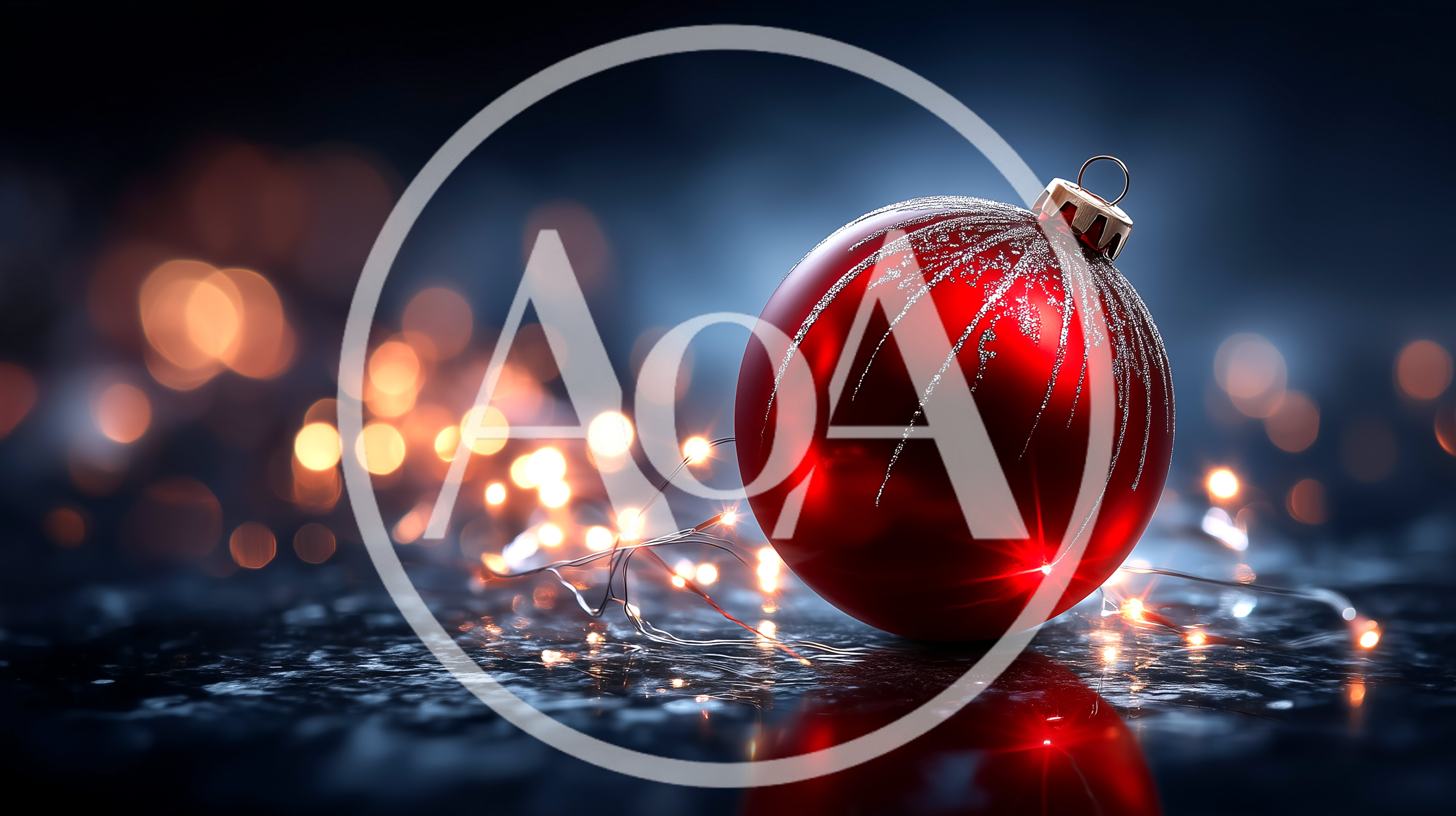 Red Christmas Ornament With Fairy Lights