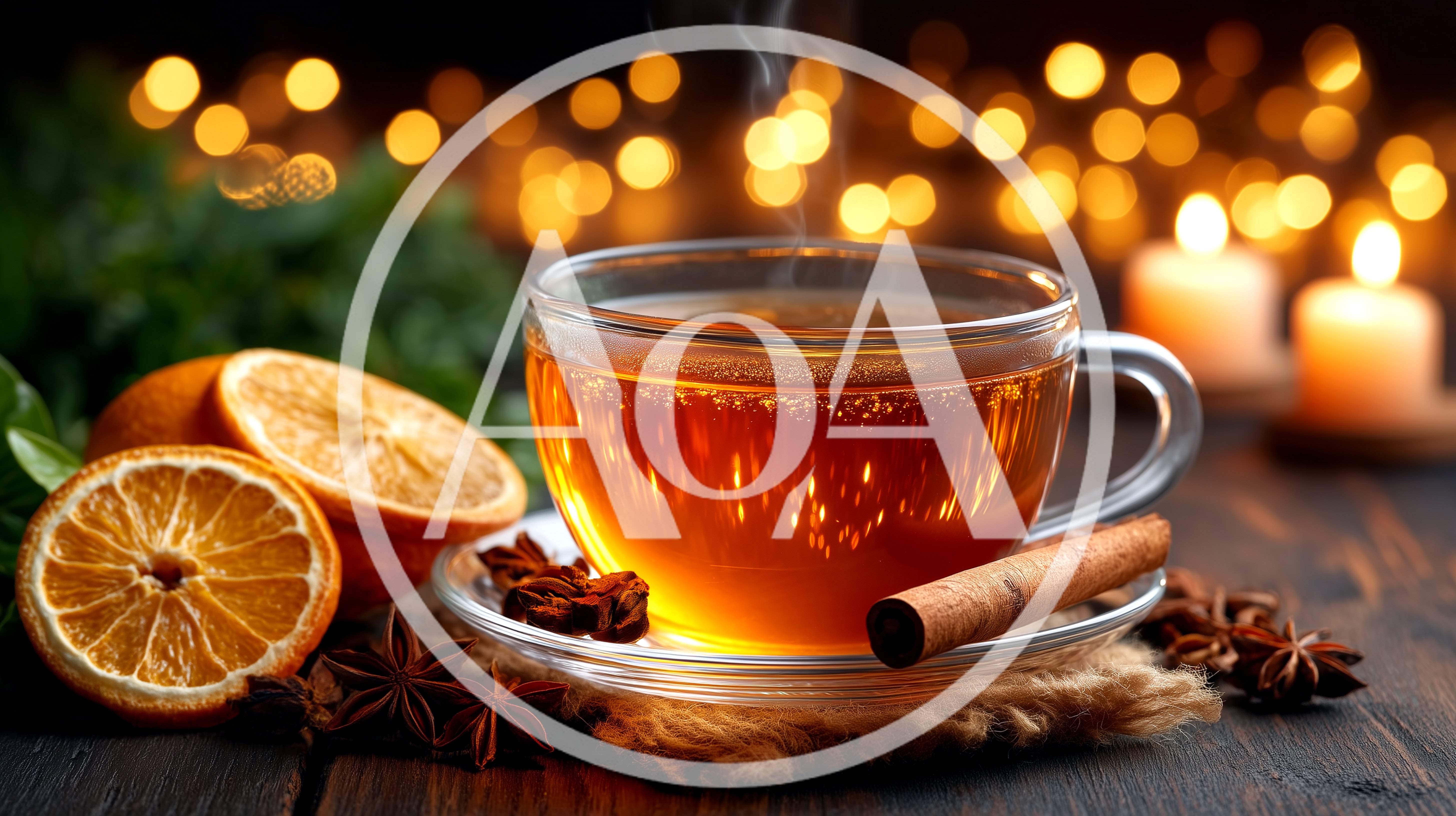 Steaming Cup Of Spiced Tea With Orange And Cinnamon