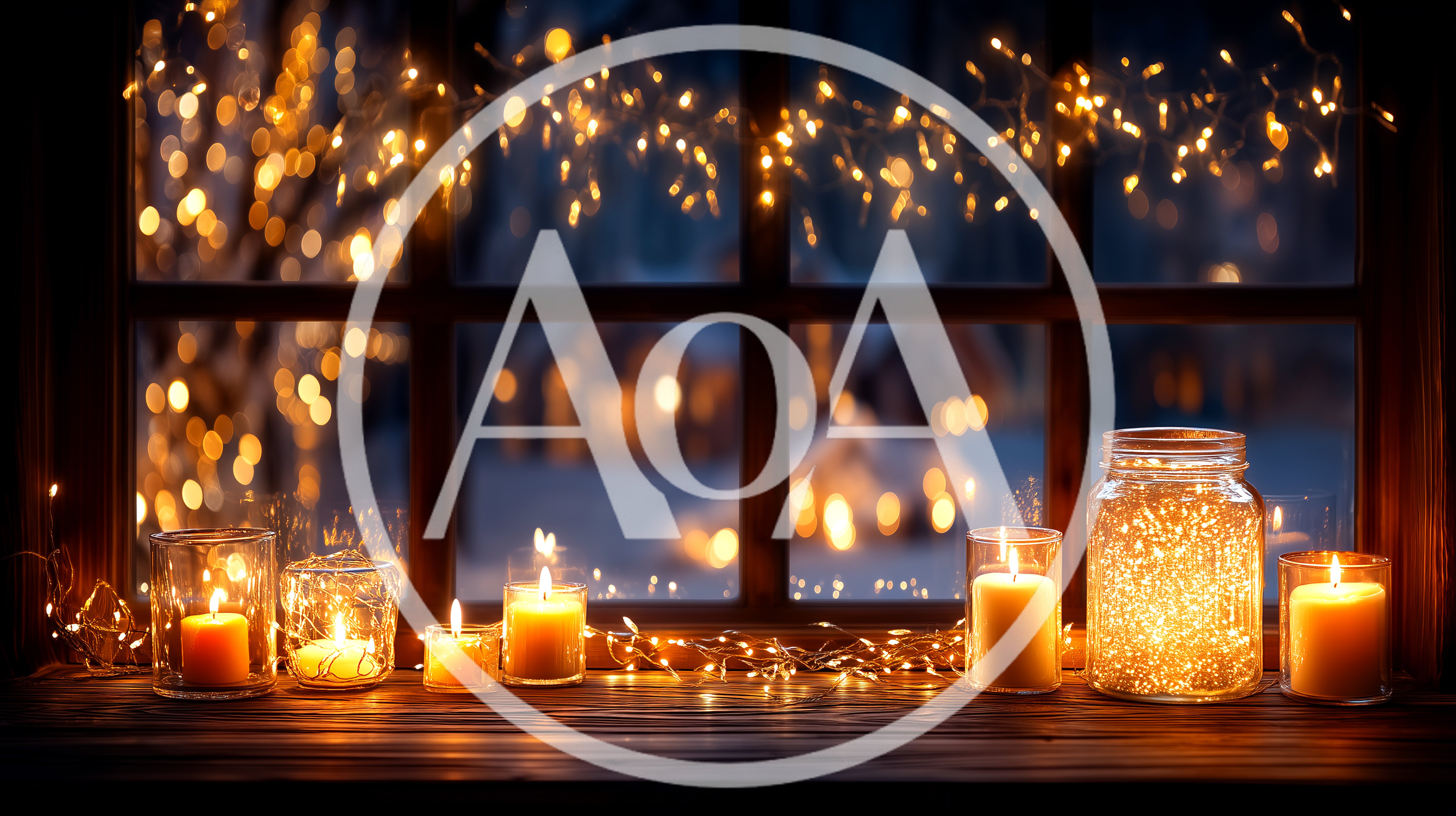 Cozy Christmas Candles On A Window Sill
