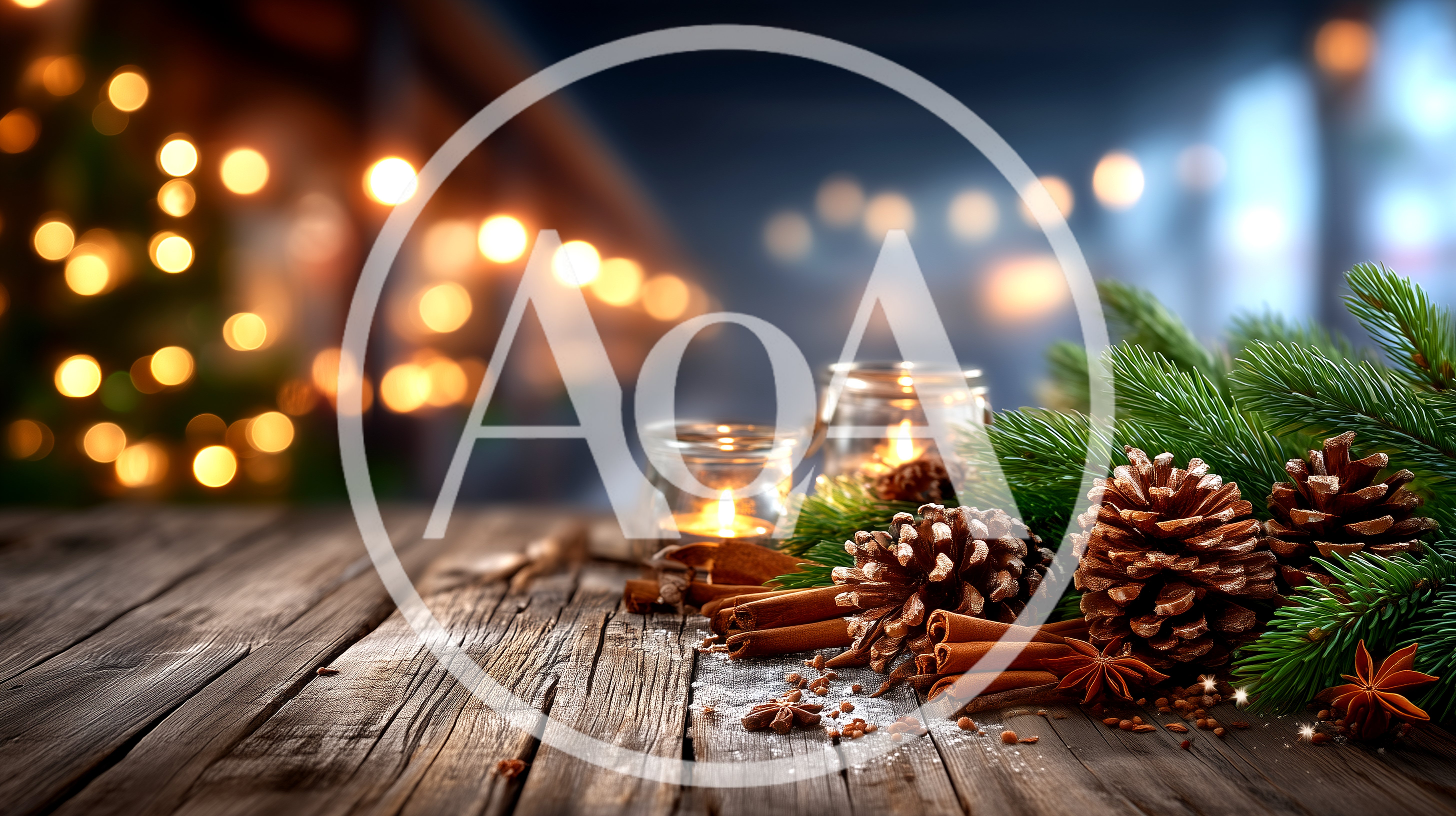 Christmas Table Setting With Pinecones And Candles