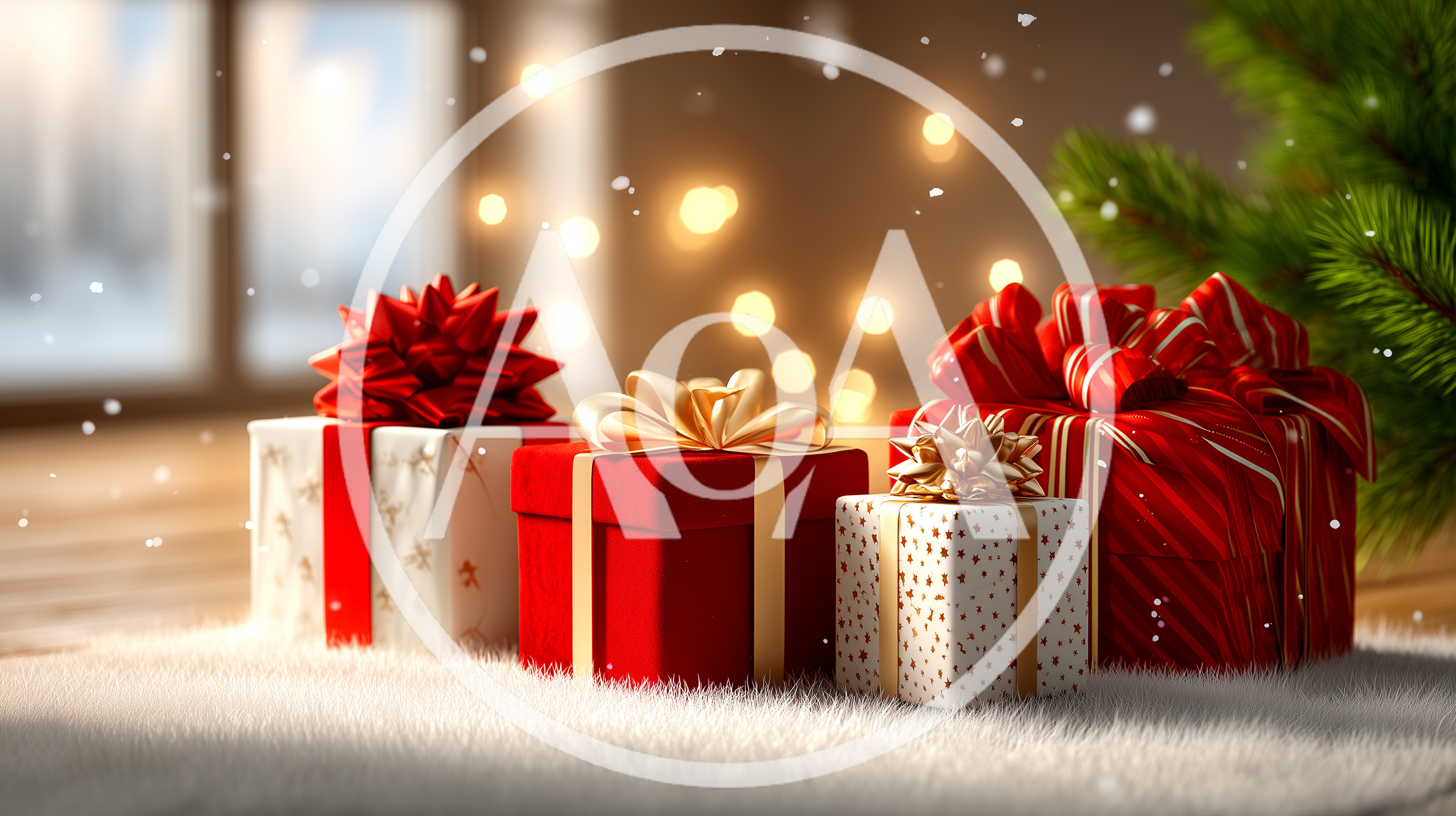 Christmas Gift Boxes Under A Decorated Tree
