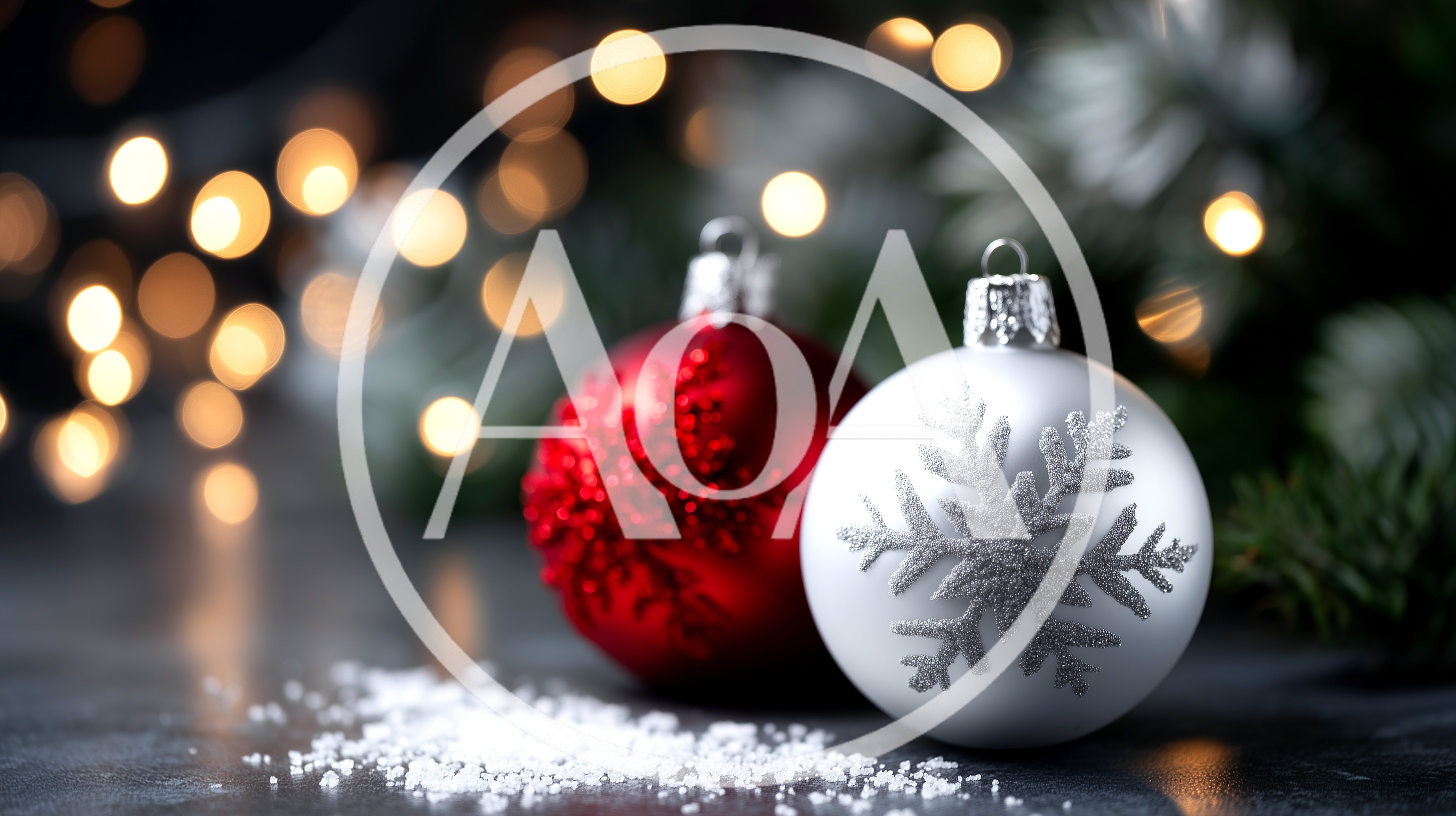 Red and Silver Christmas Ornaments on Snowy Surface