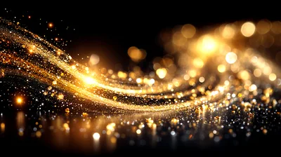 Abstract Golden Glitter Wave Motion Background