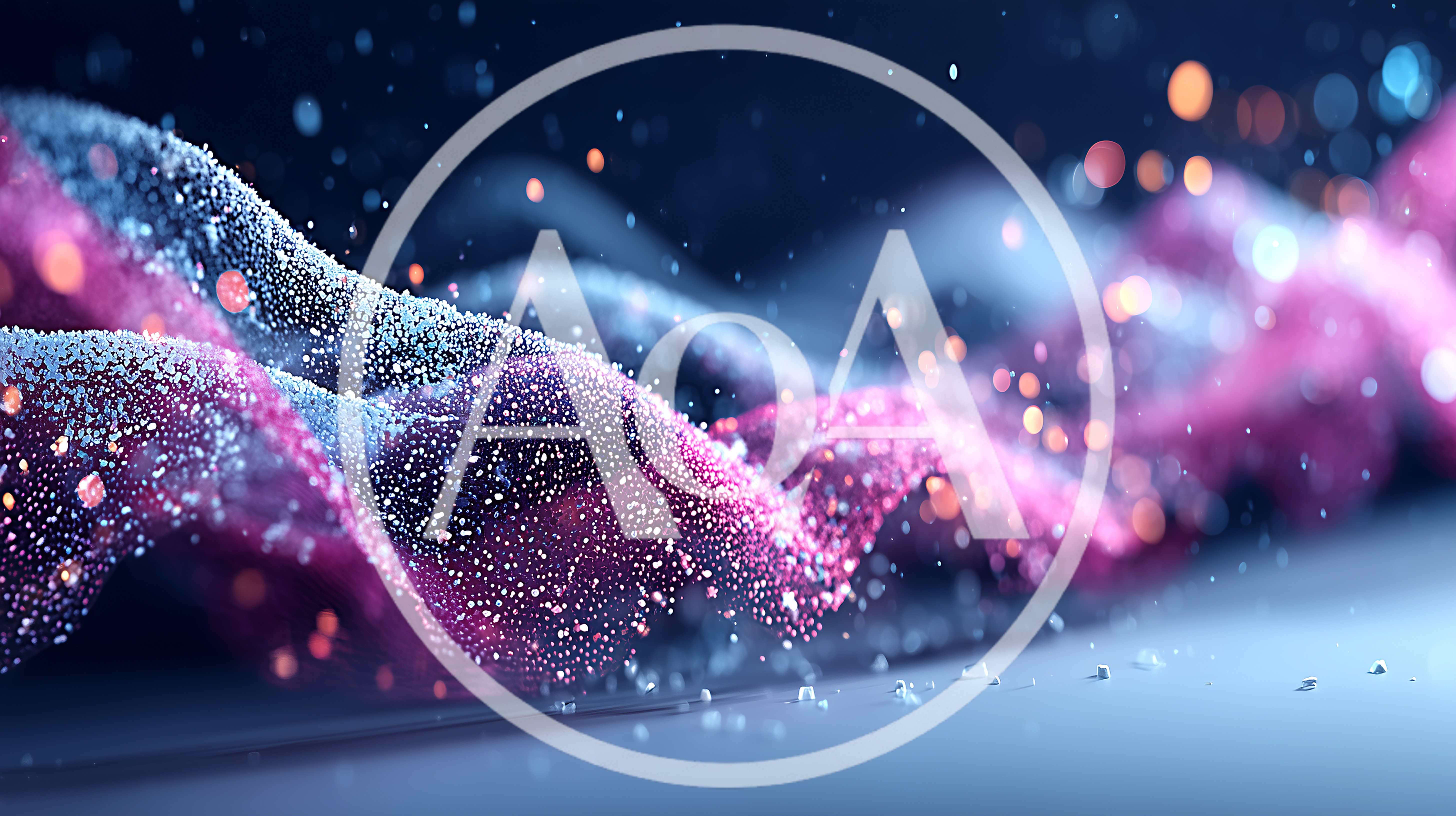 Abstract Flowing Particles With Pink And Blue Waves