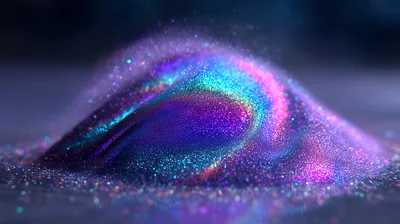 Abstract Pile Of Iridescent Glittering Particles