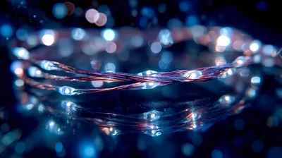 Macro Shot Of Glowing LED Fairy Lights