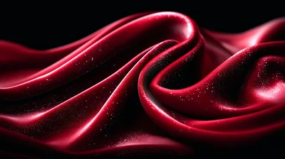 Abstract Red Silk Fabric Waves