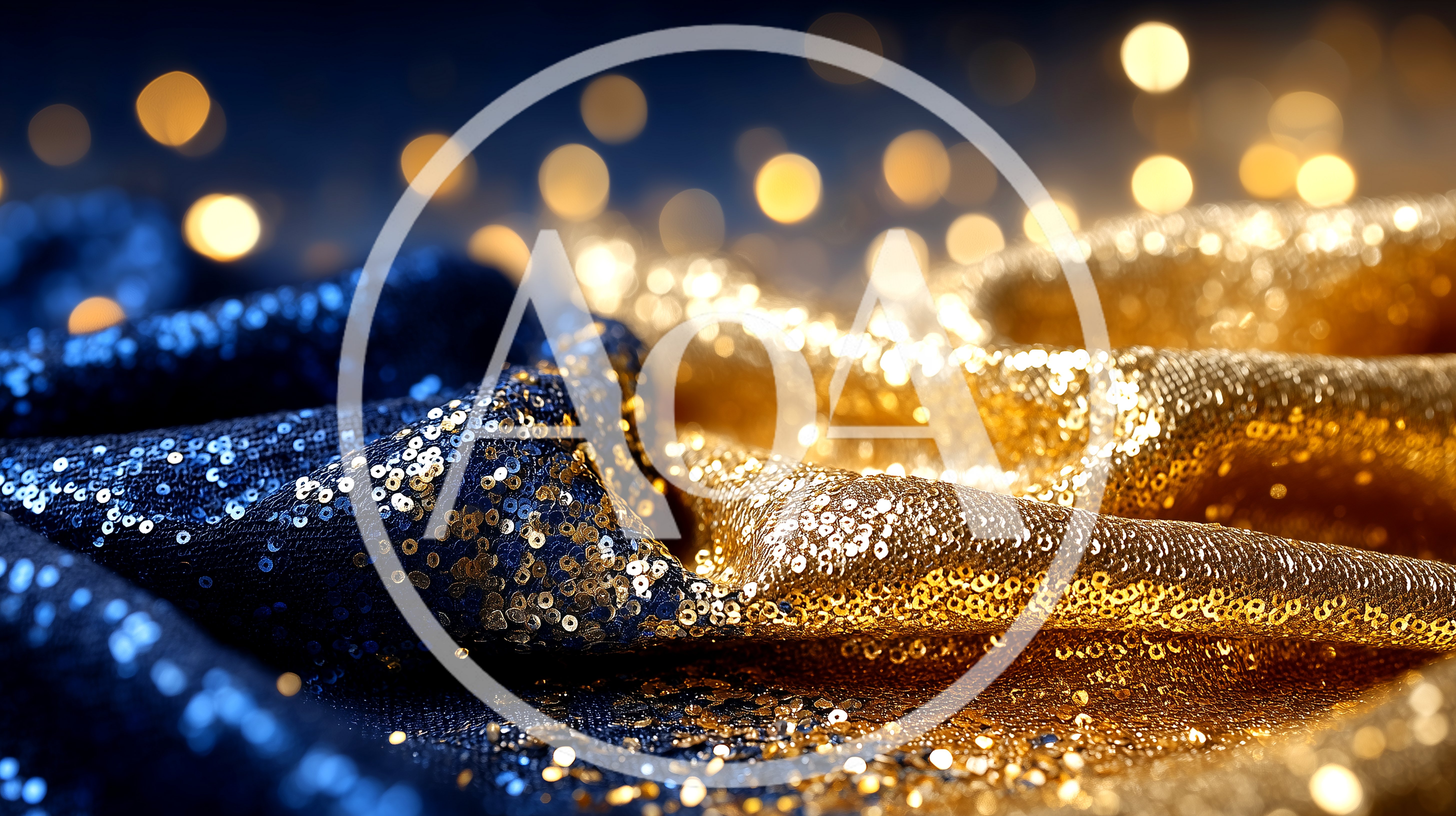 Blue And Gold Sequin Fabric Texture