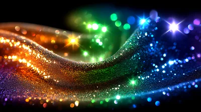 Abstract Rainbow Glitter Wave Background