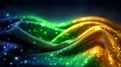 Abstract Rainbow Glitter Fabric With Soft Waves
