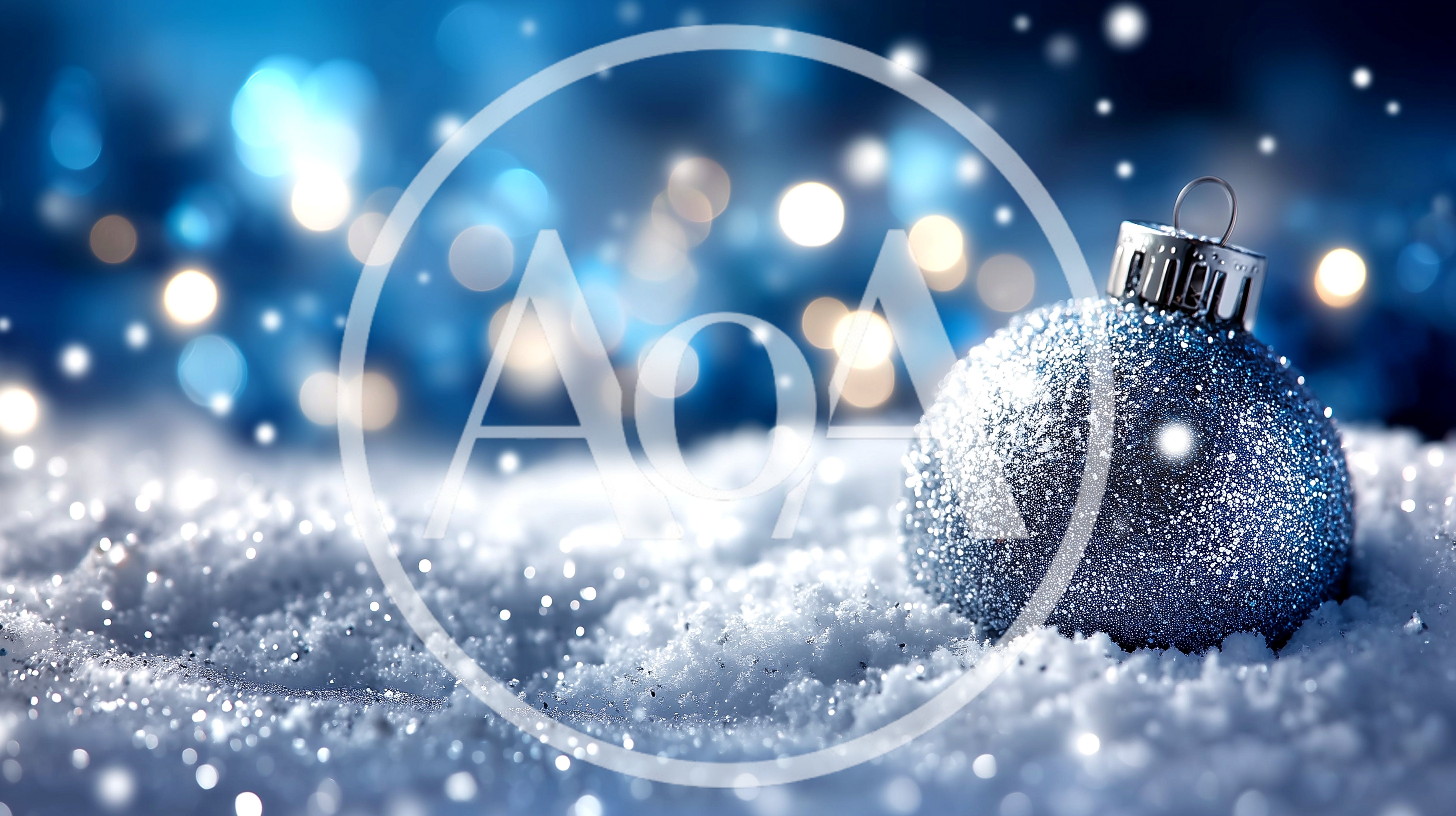 Silver Glittering Christmas Ornament Resting In Fresh Snow