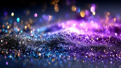 Abstract Purple And Blue Glitter Particles Background