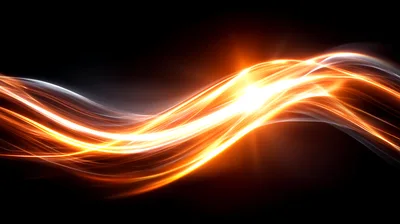 Abstract Glowing Golden Light Wave Motion Background