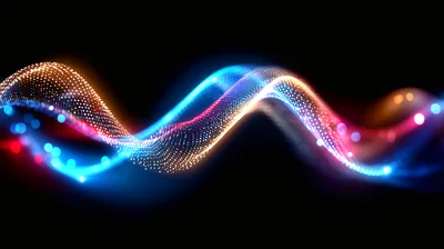 Abstract Glowing Particle Wave Motion Background