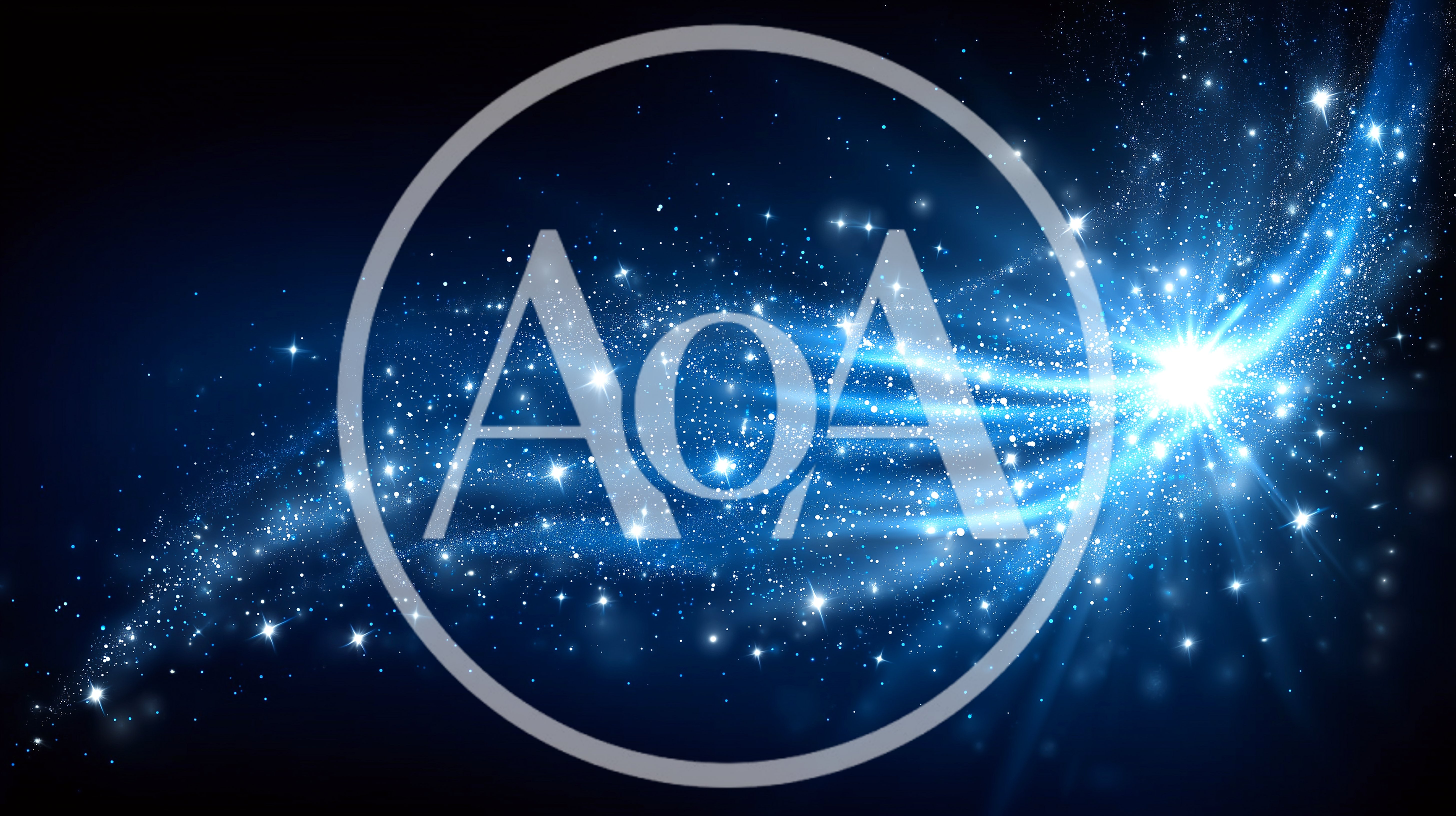Abstract Blue Light Streaks With Glowing Particle Dust