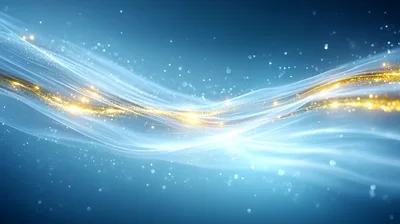 Abstract Blue And Gold Light Wave Background