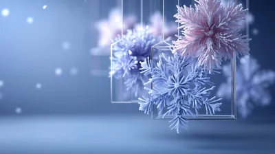 Hanging Frosty Snowflake Ornaments In Glass Frames