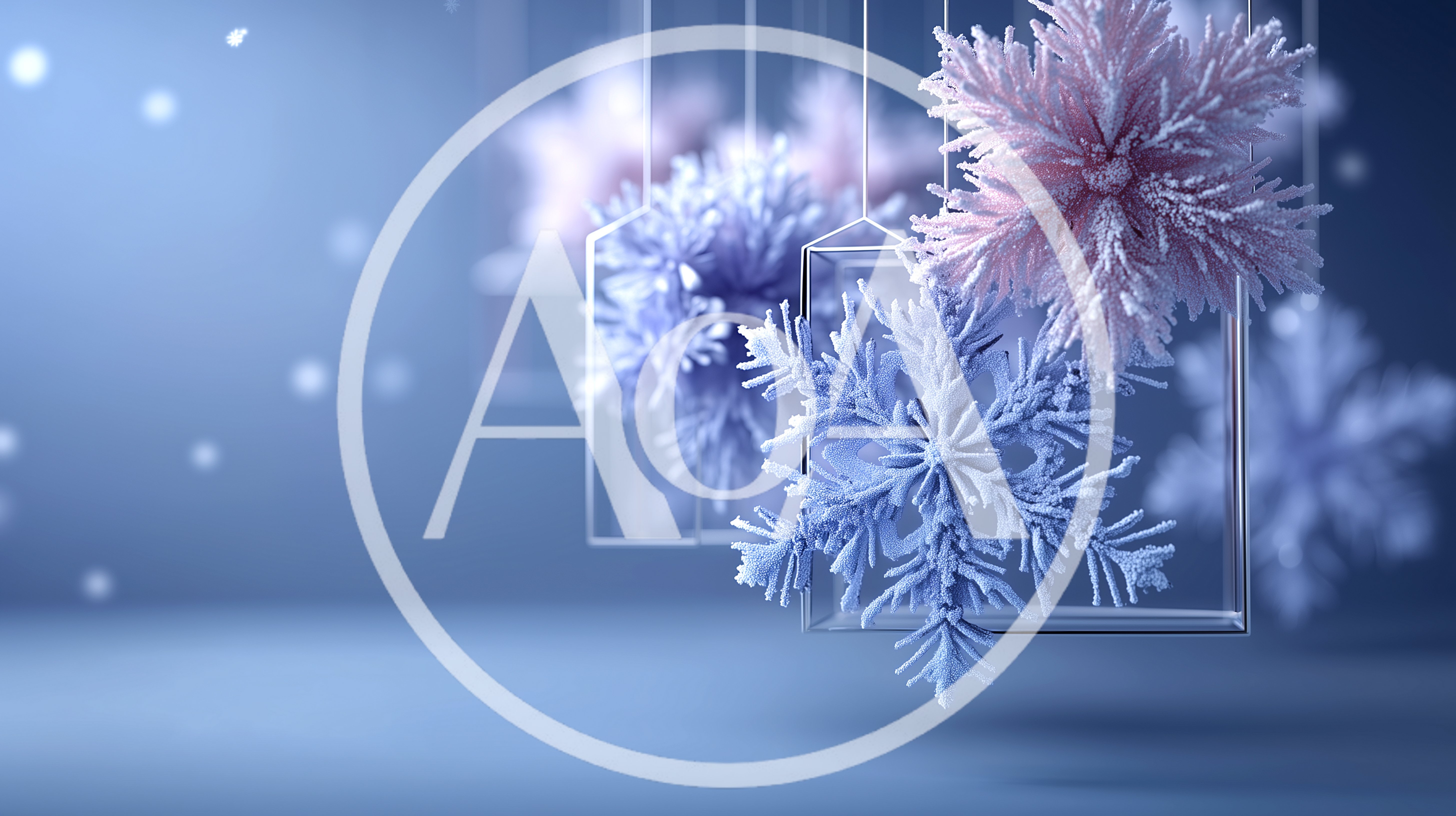 Hanging Frosty Snowflake Ornaments In Glass Frames