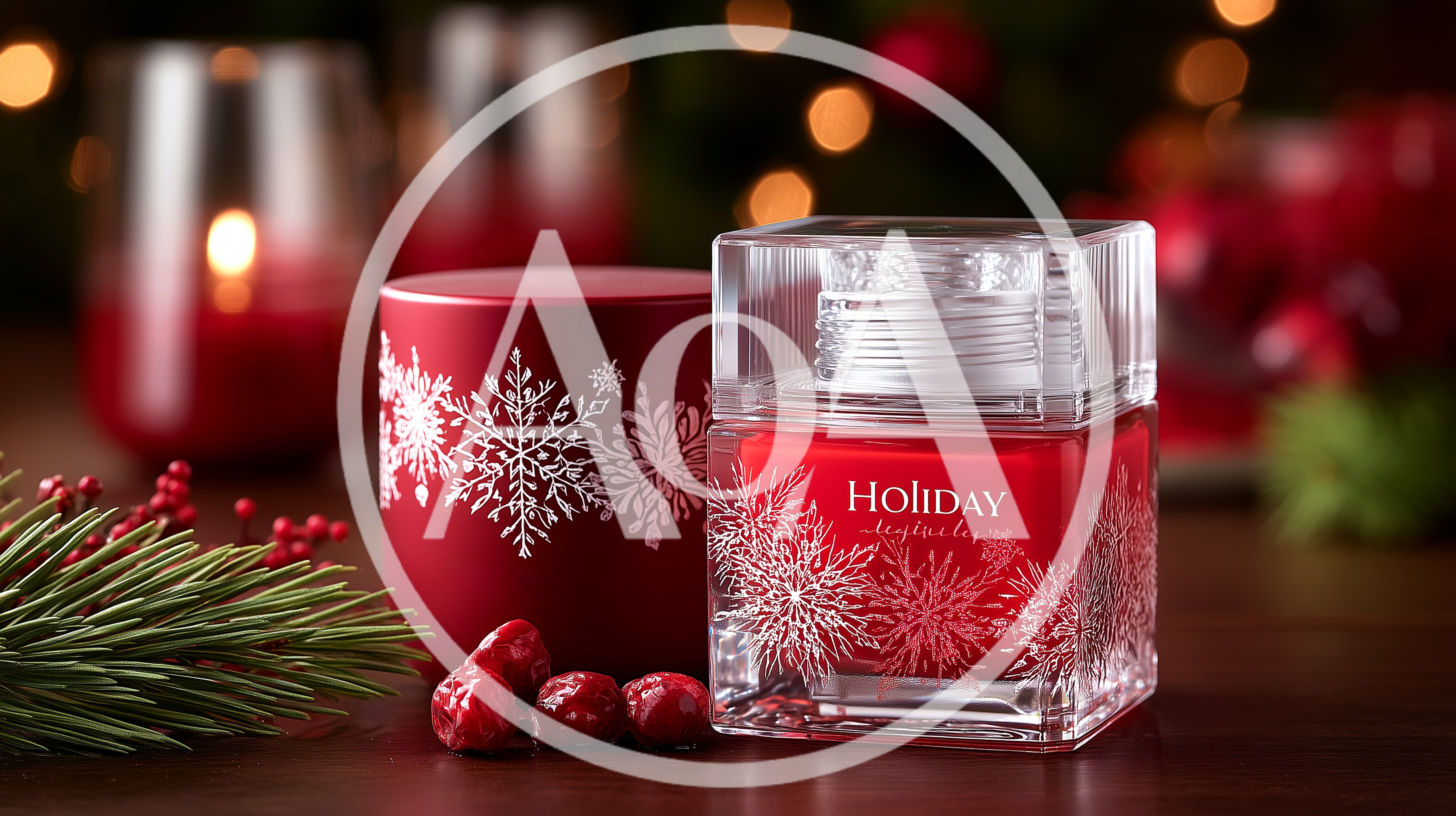 Holiday Scented Candle With Snowflake Design