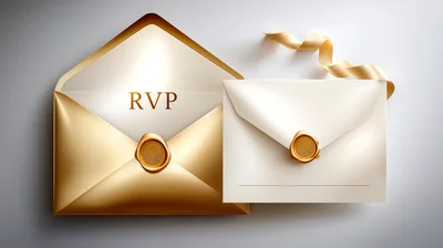 Elegant Gold And White Wedding Invitation Envelopes