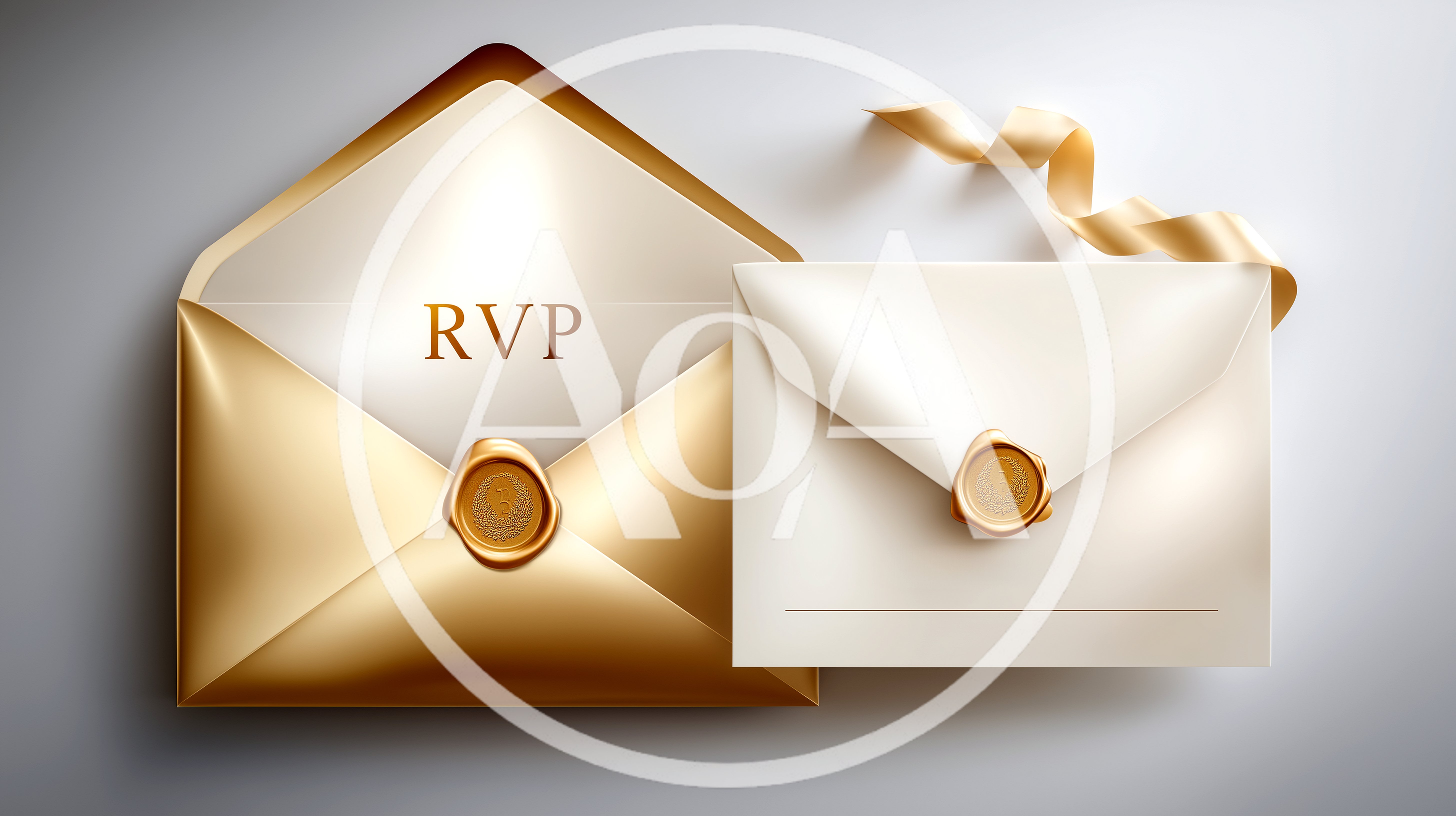 Elegant Gold And White Wedding Invitation Envelopes