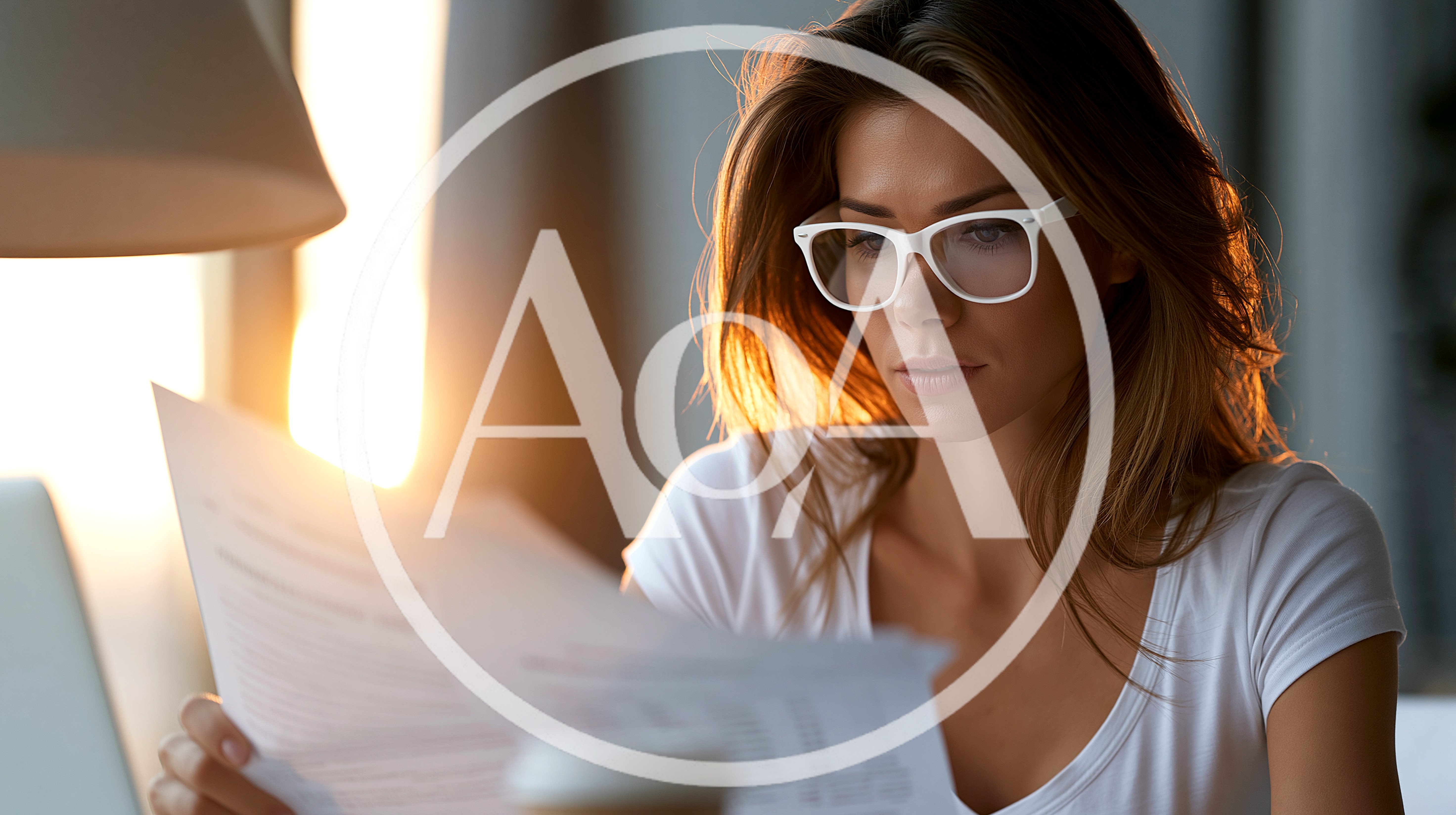 Young Woman Reading Documents In A Bright Office