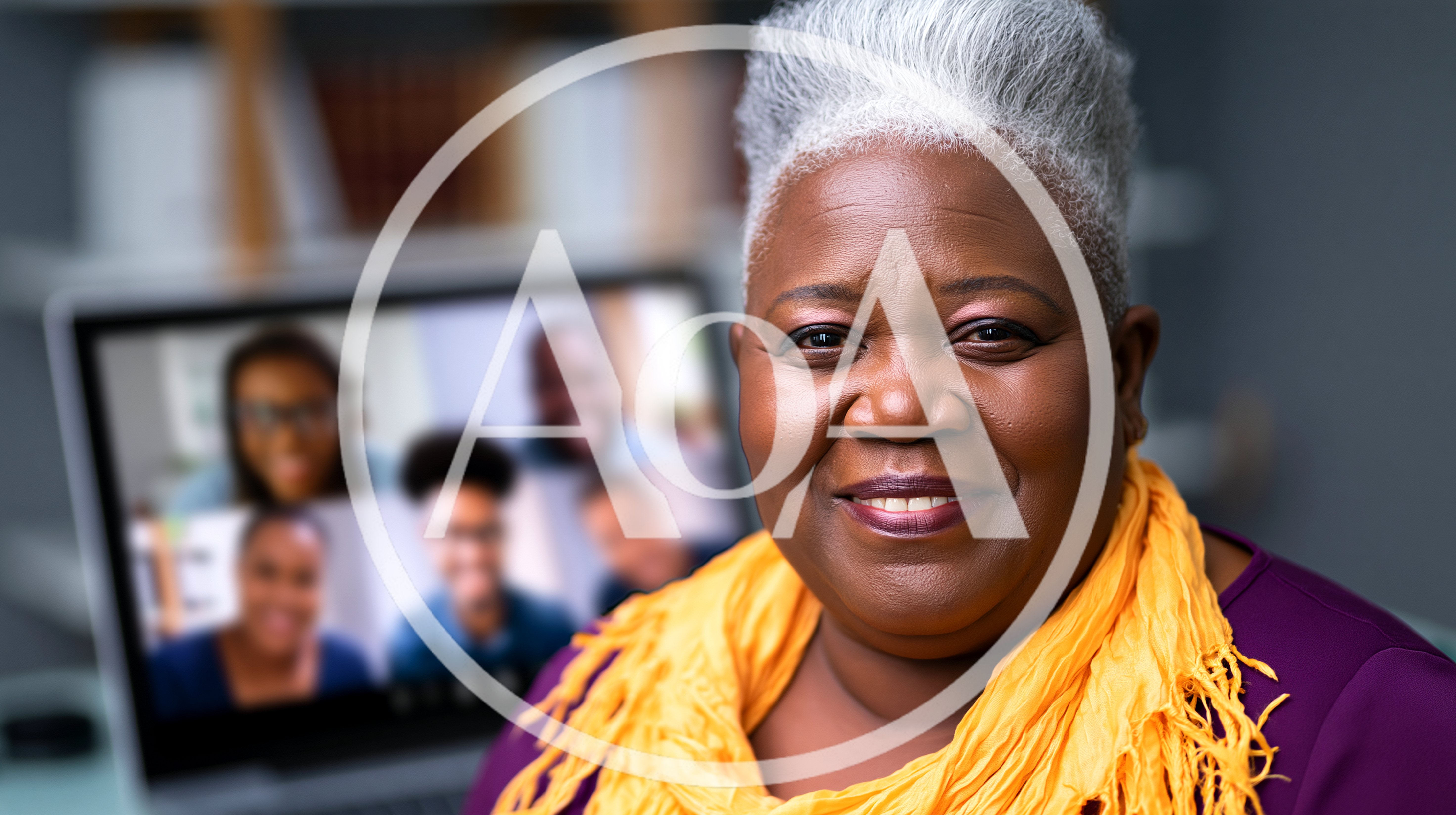 Senior African American Woman Participating In Video Conference