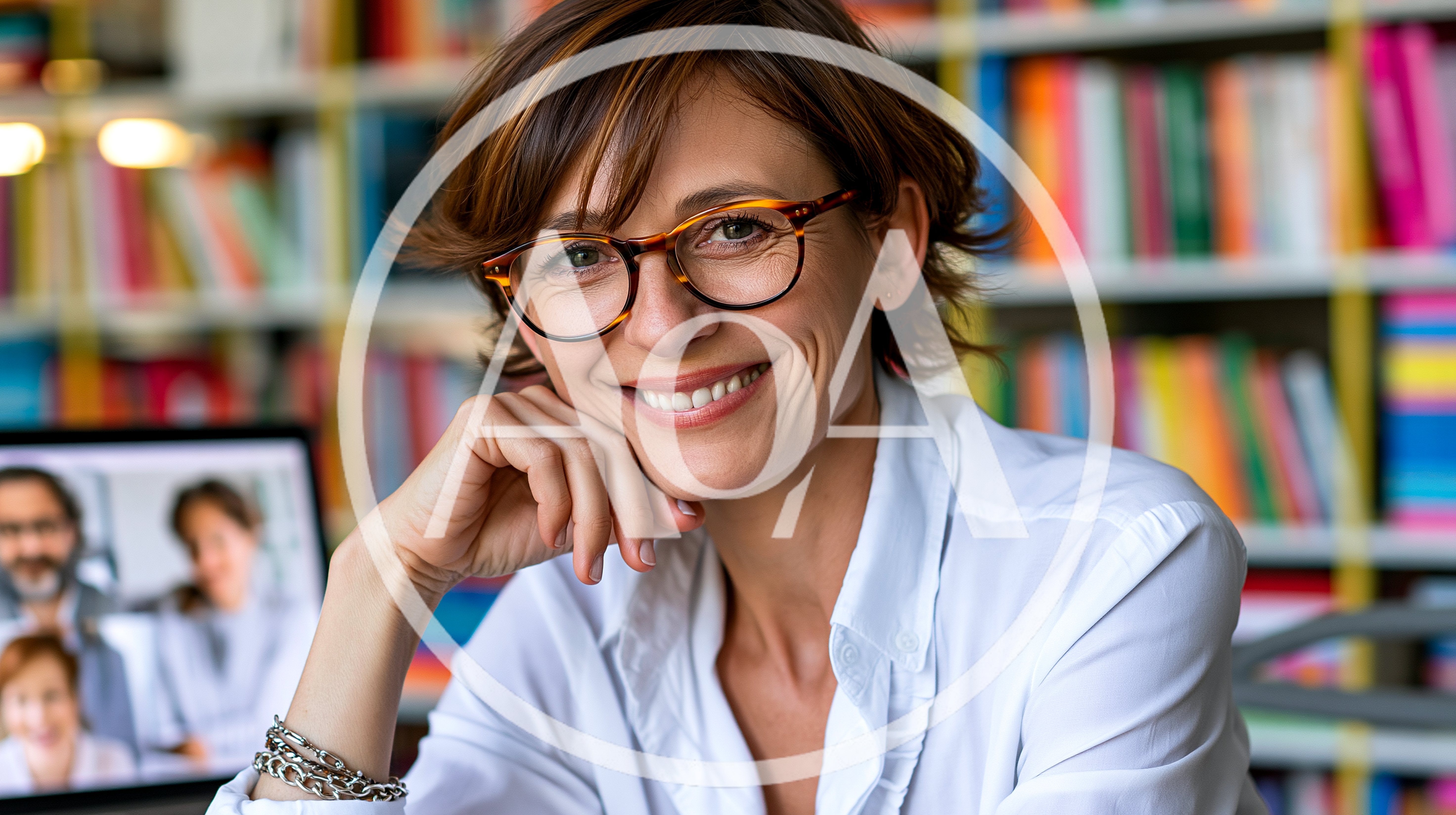 Professional Woman Participating In A Video Conference Call