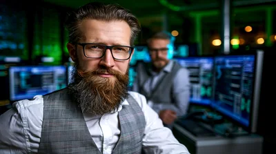 Professional Cybersecurity Analyst Working In A High Tech Office