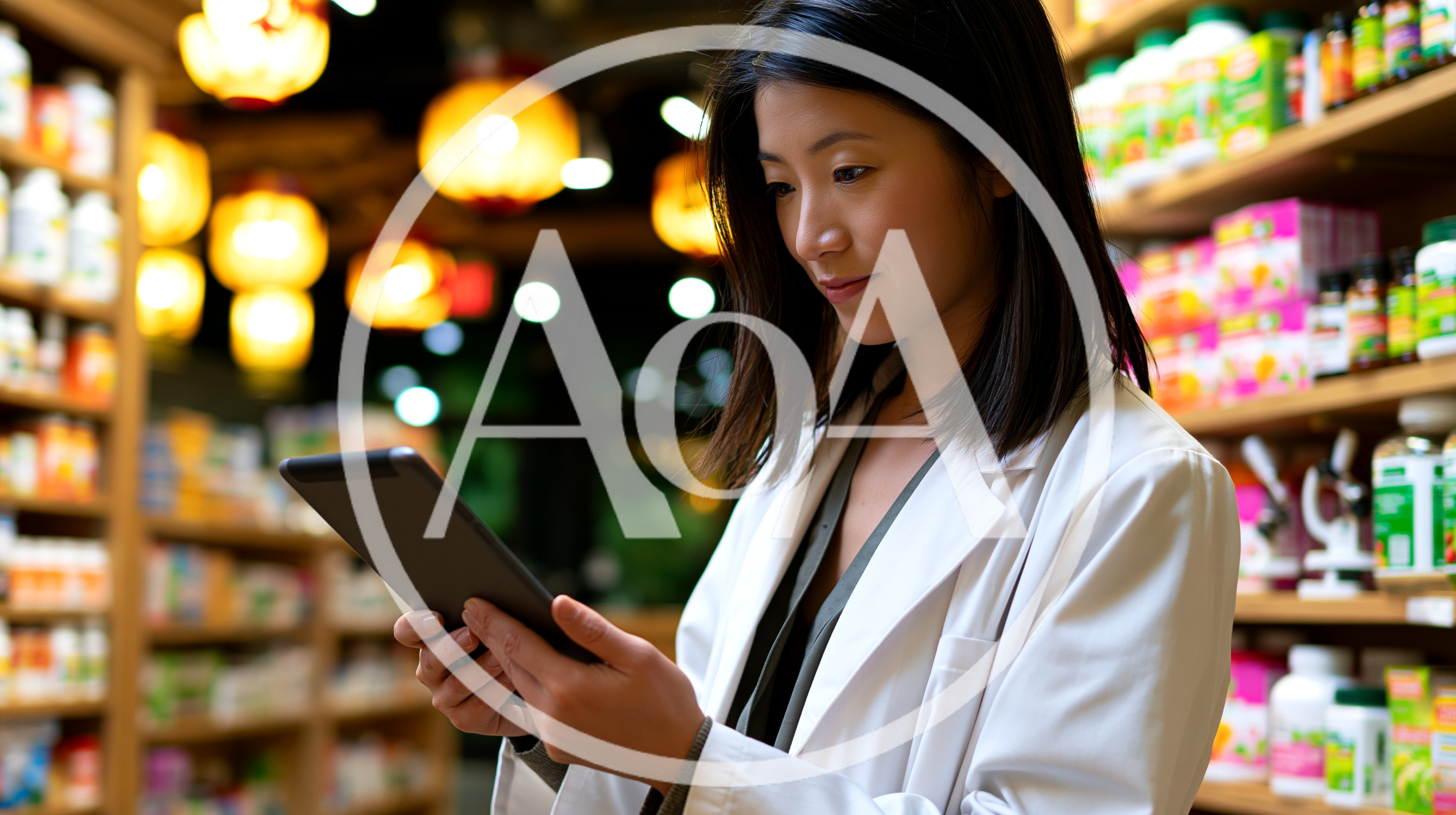 Pharmacist Using Digital Tablet In Pharmacy Store