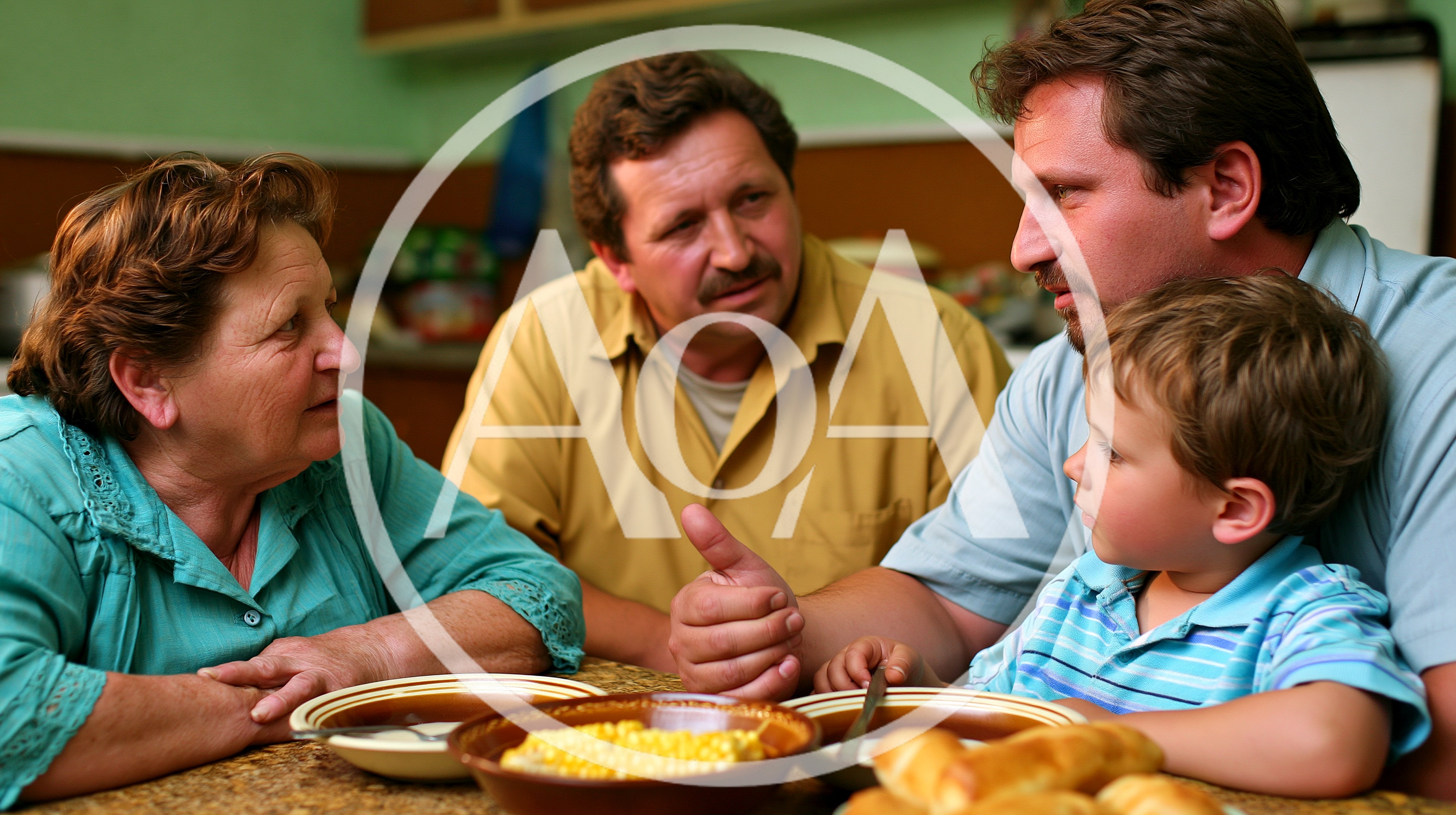 Multigenerational Family Having Dinner Together at Home