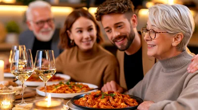 Multi-Generational Family Enjoying Dinner Together