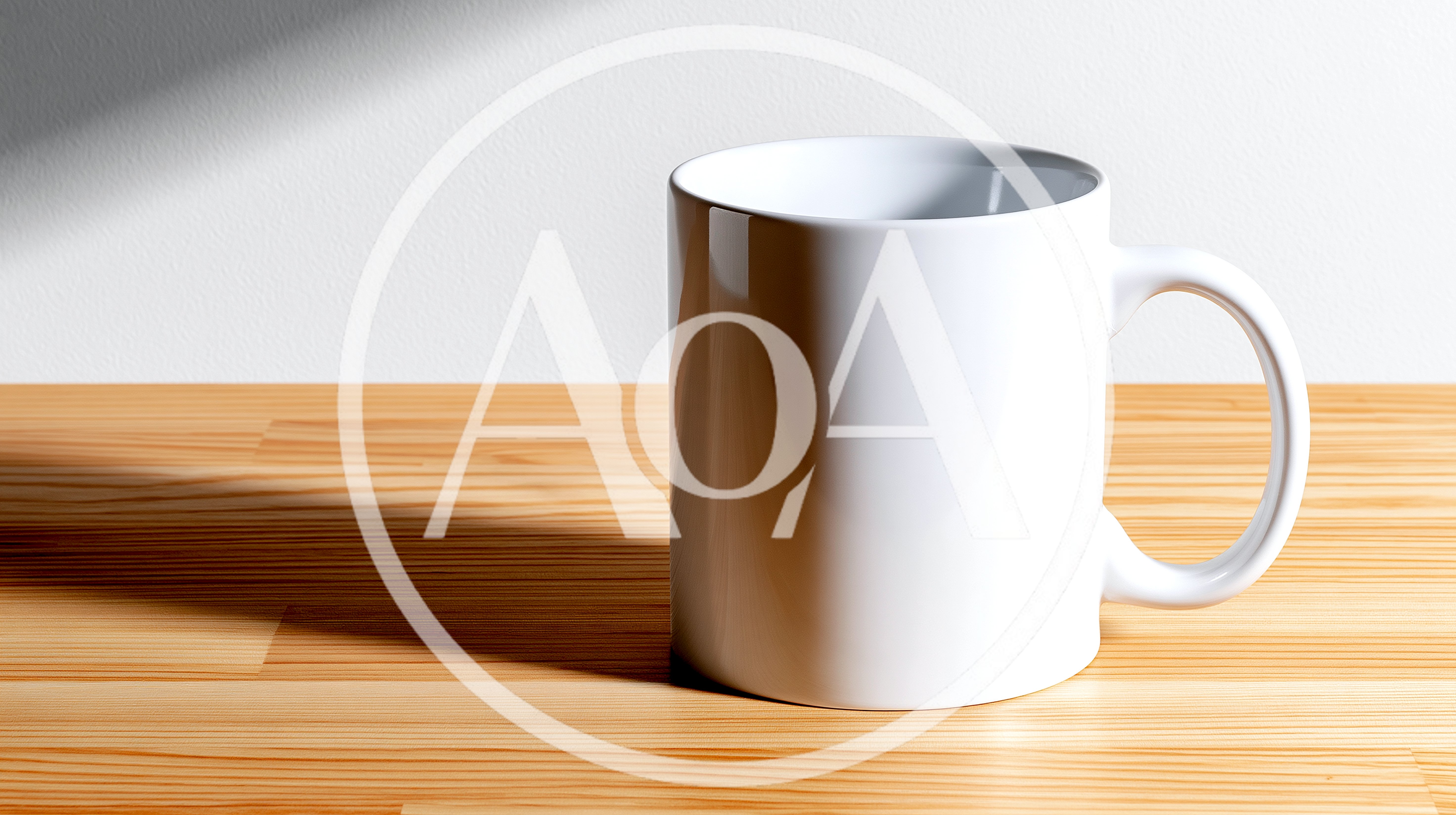 White Ceramic Coffee Mug on Wooden Table