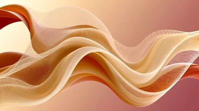 Abstract Flowing Fabric Waves In Warm Tones