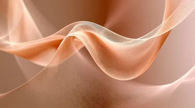 Abstract Flowing Peach Fabric Waves Background