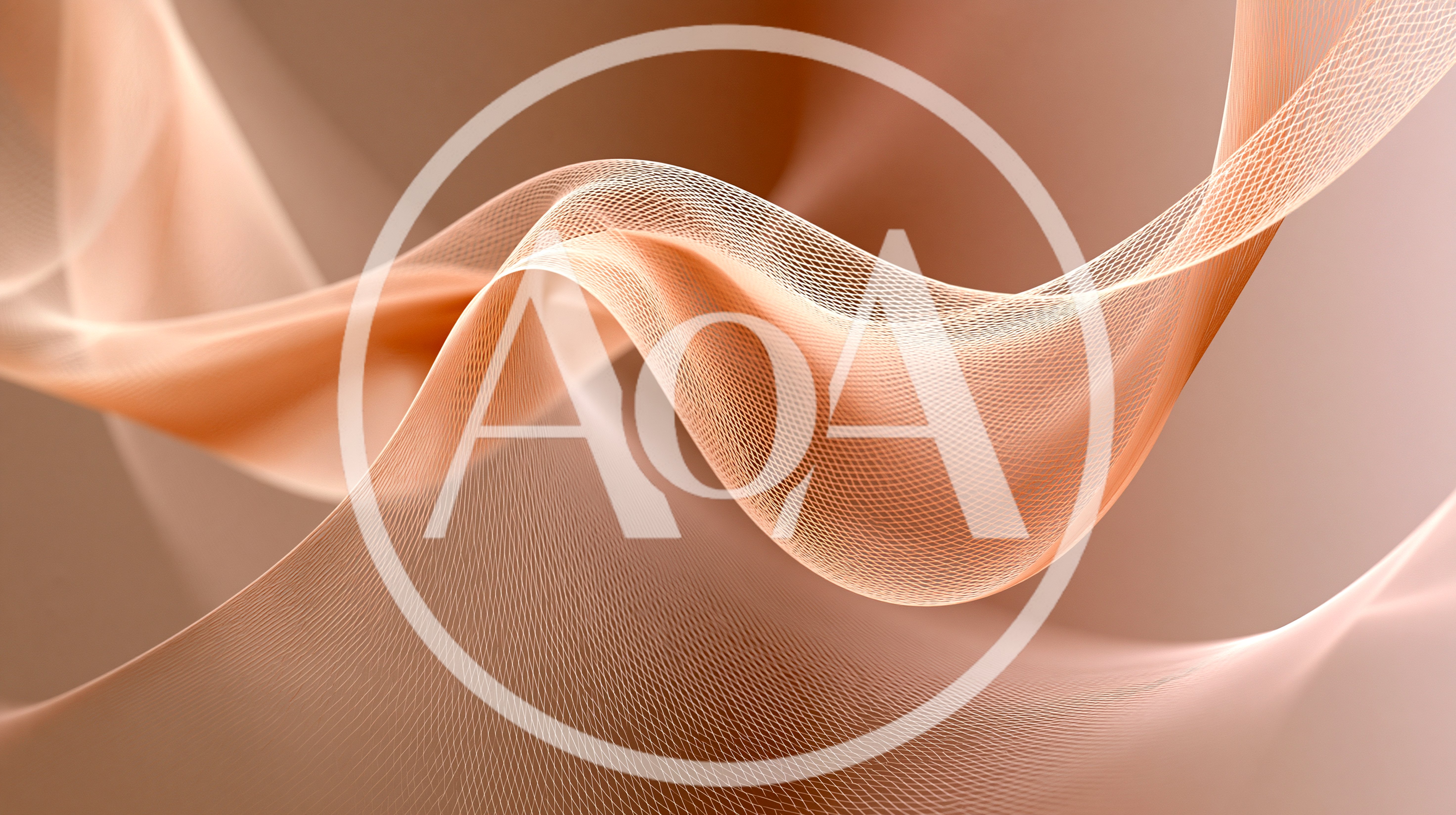 Abstract Flowing Peach Fabric Waves Background