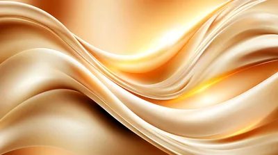 Abstract Golden Silk Fabric Waves Background