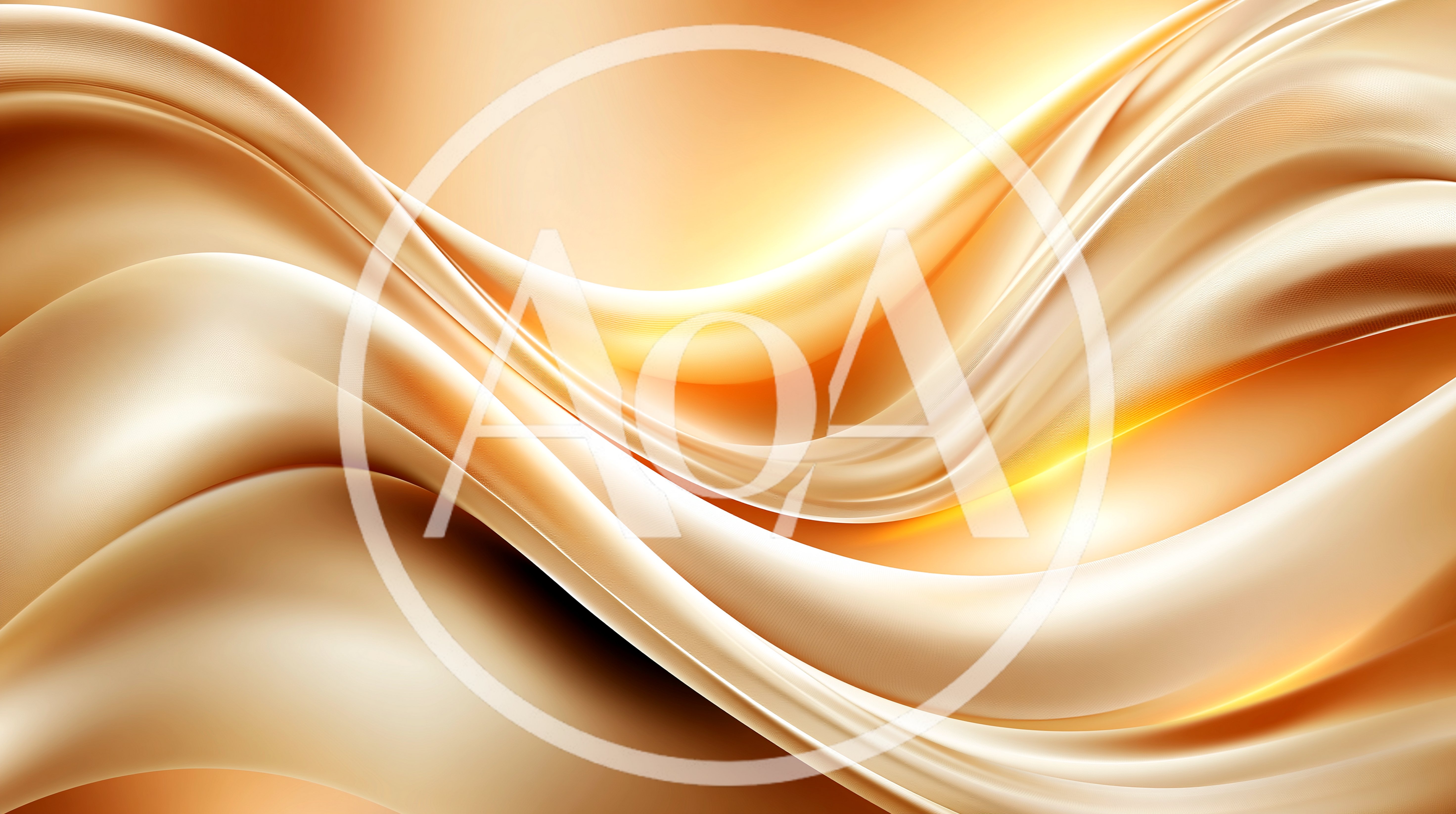 Abstract Golden Silk Fabric Waves Background
