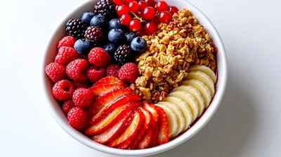 Healthy Breakfast Bowl With Fresh Berries And Granola