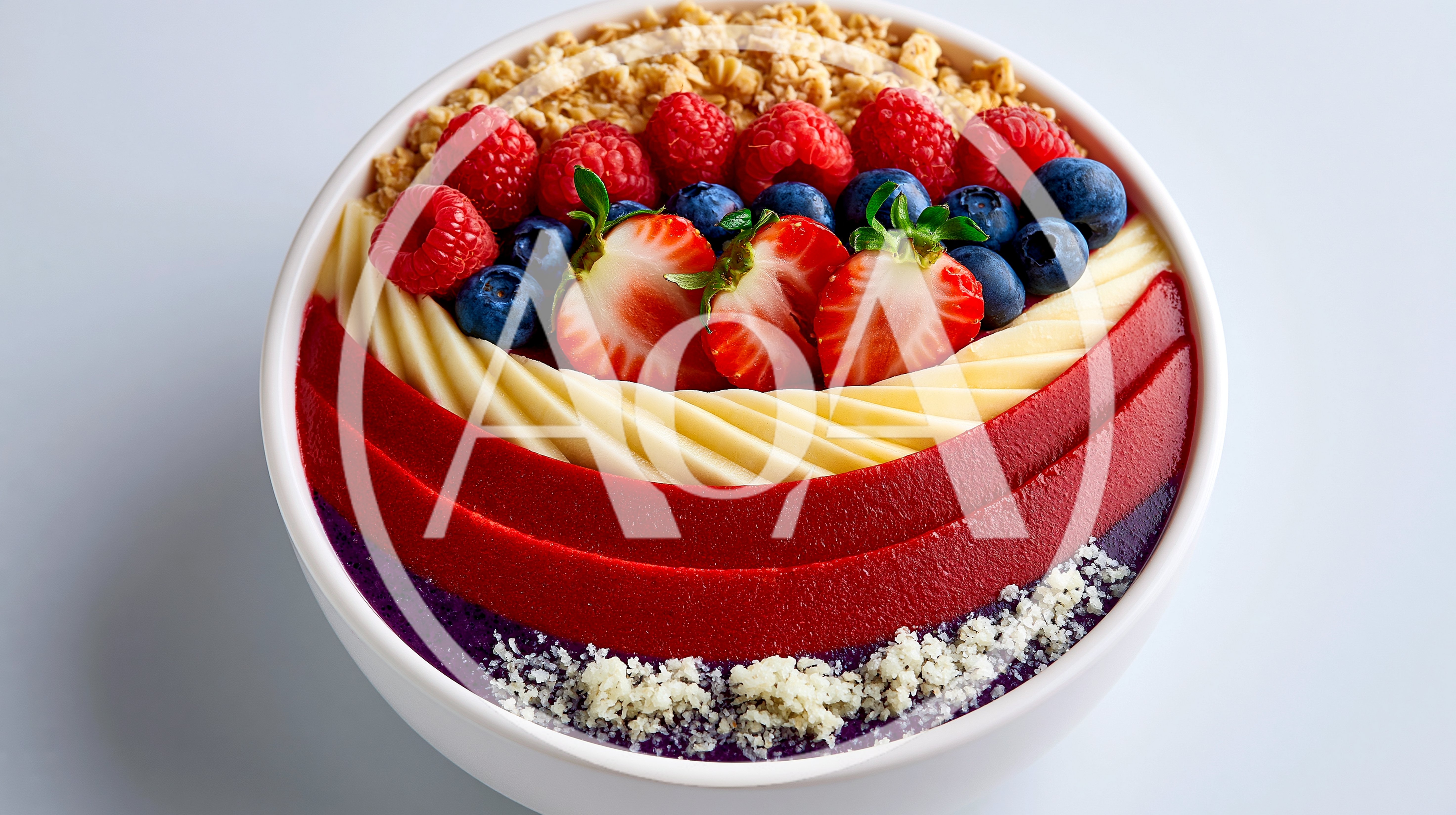 Healthy Acai Smoothie Bowl With Fresh Fruit Toppings