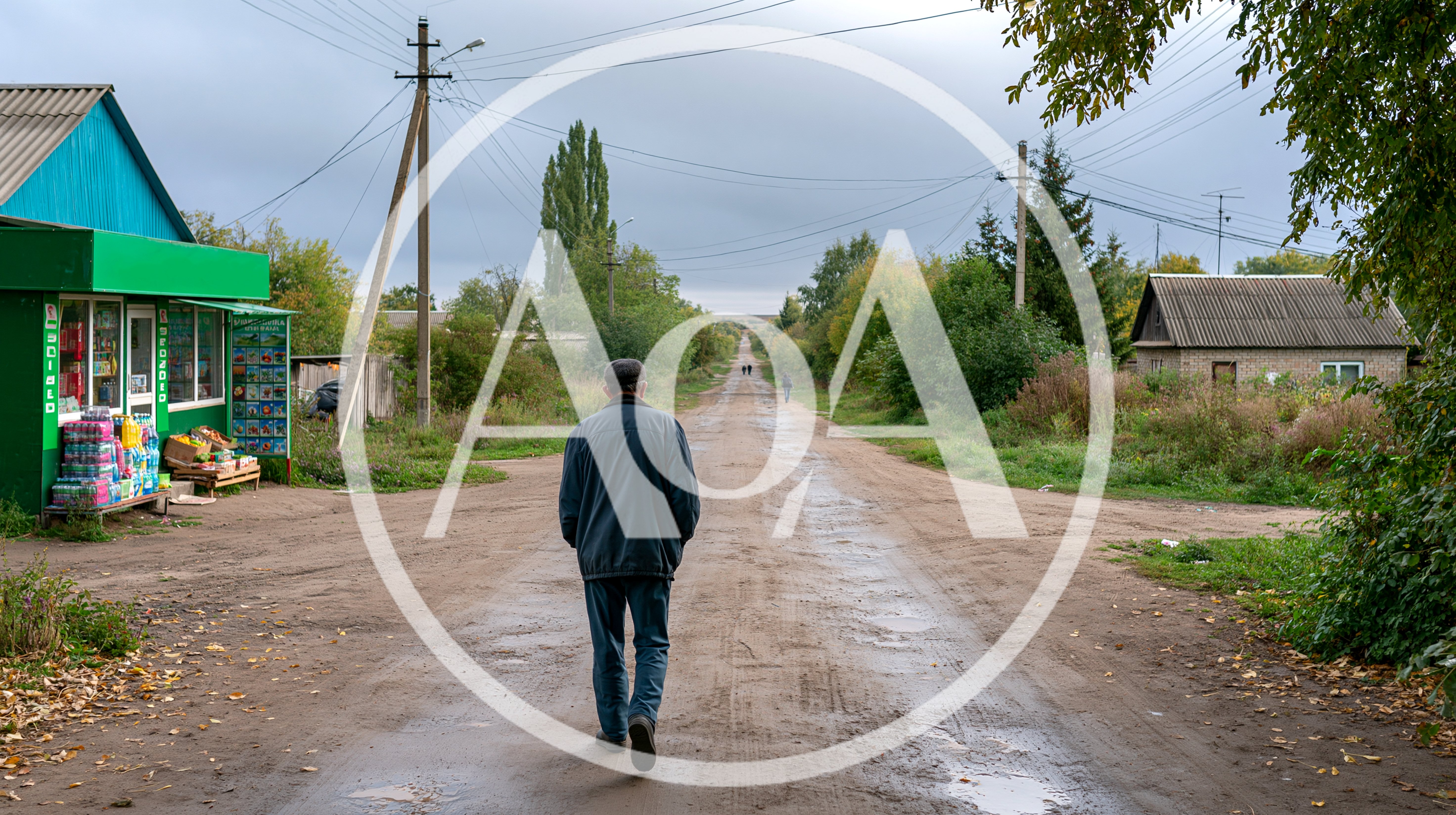 Elderly Man Walking Down A Rural Dirt Road