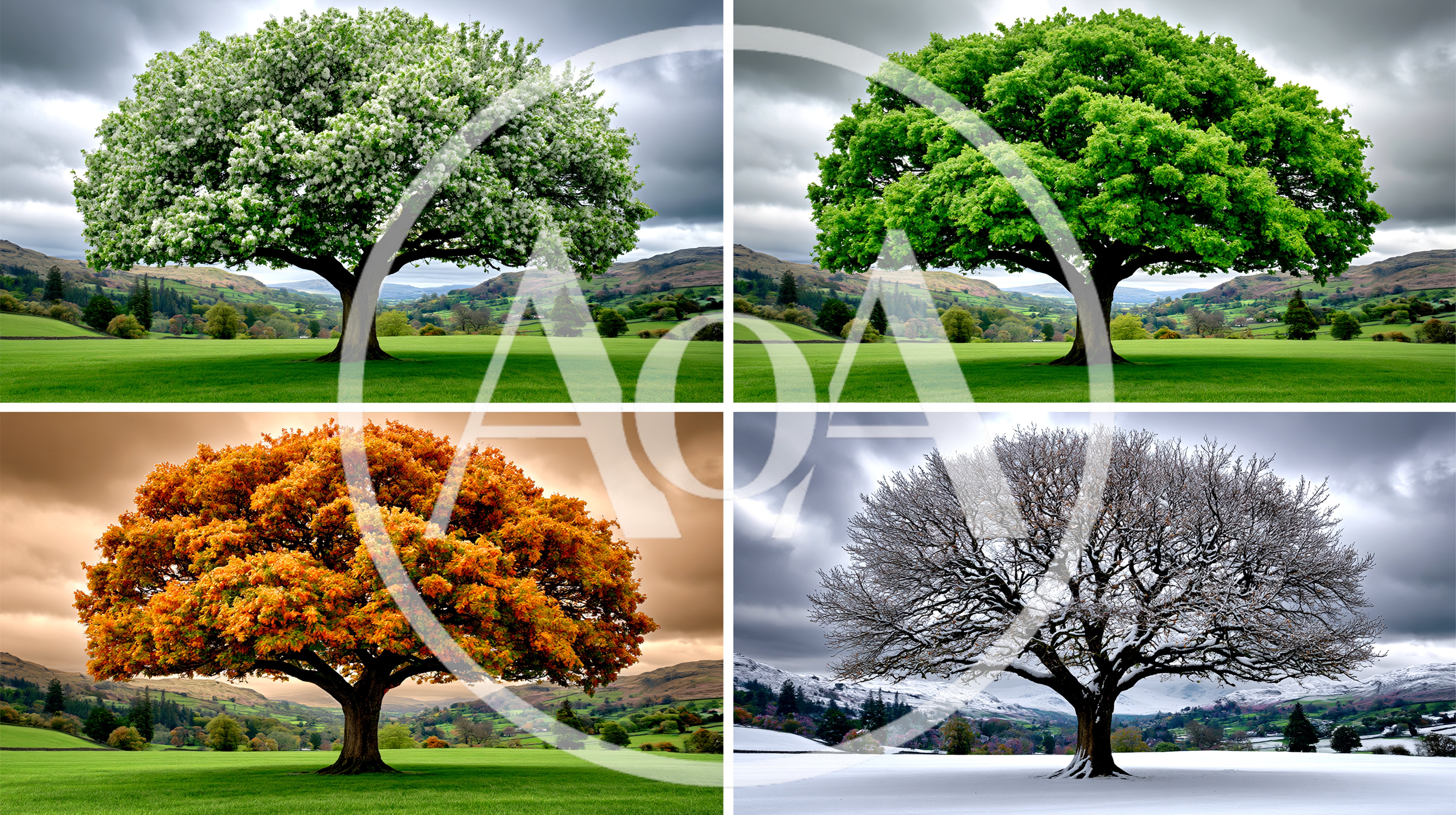Four Seasons Tree Landscape Composite