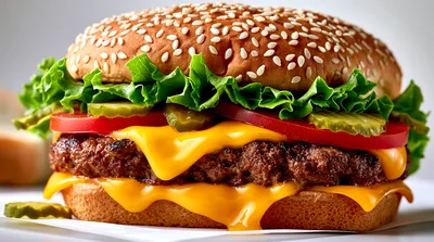 Classic Cheeseburger With Lettuce And Tomato