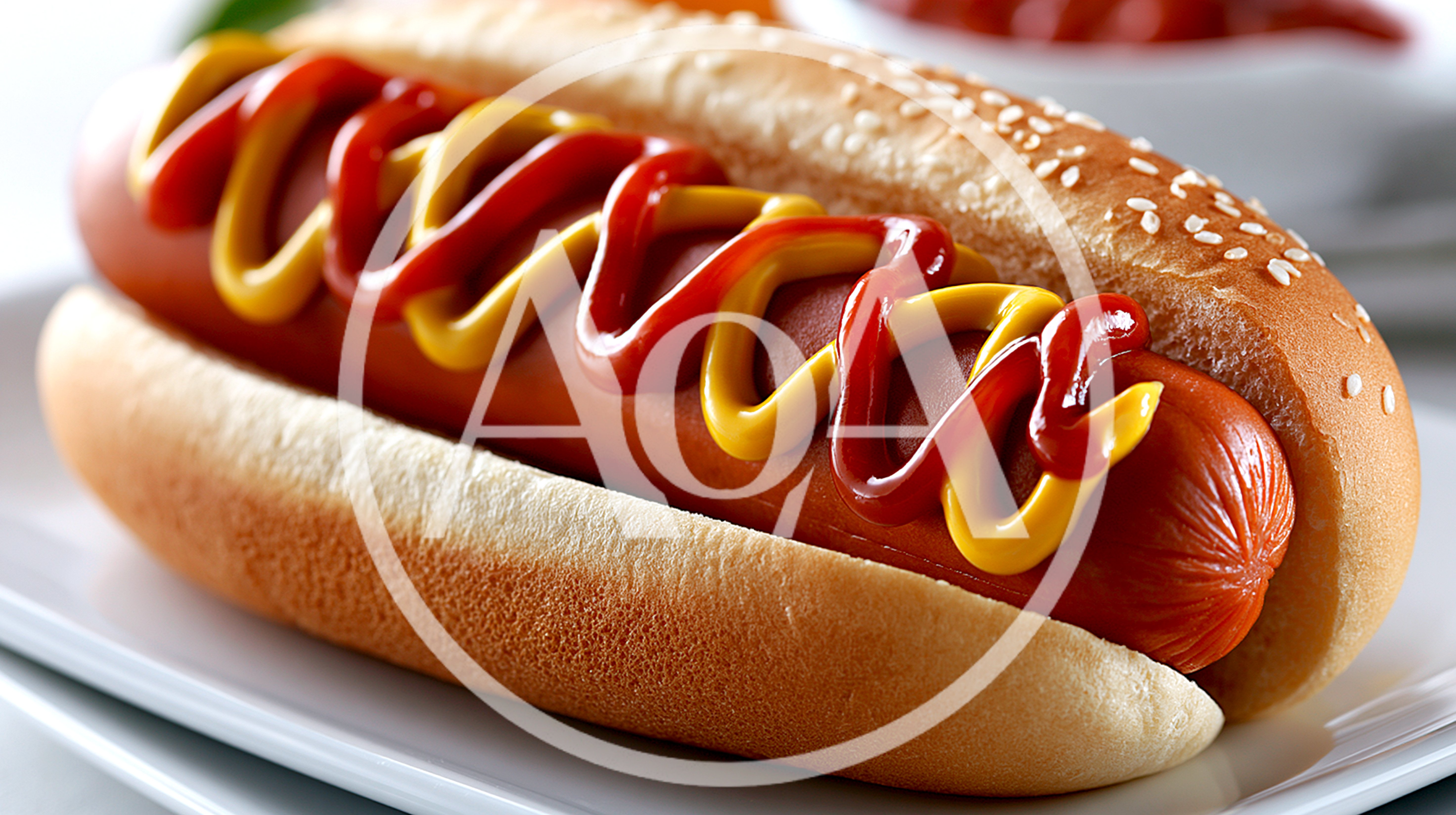 Classic Hot Dog With Mustard And Ketchup