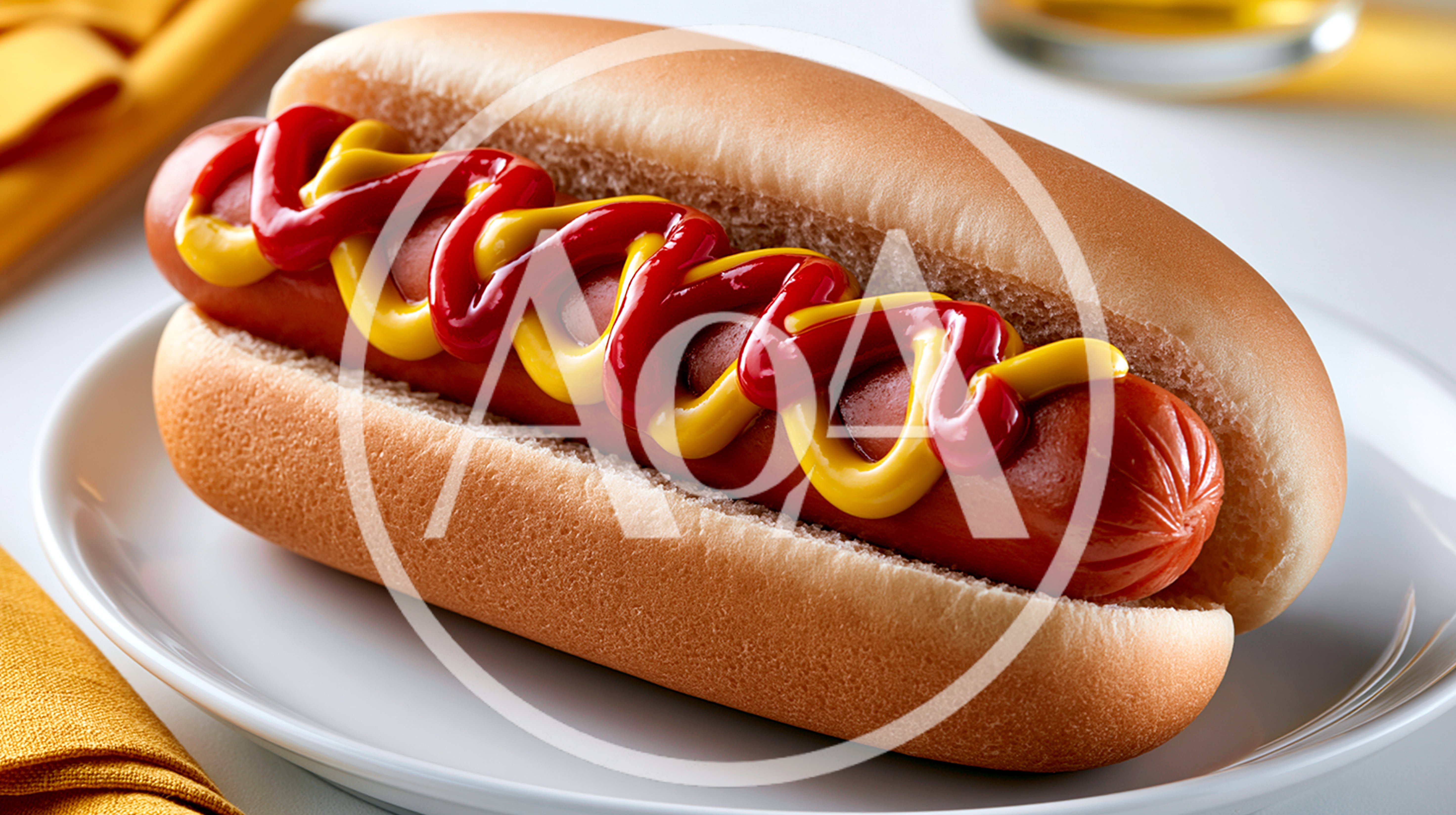 Classic Hot Dog With Mustard And Ketchup