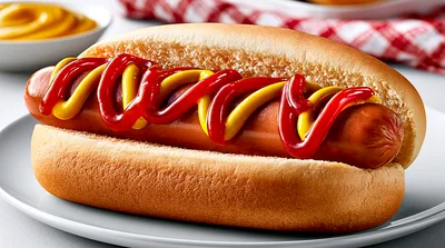 Classic Hot Dog With Ketchup And Mustard