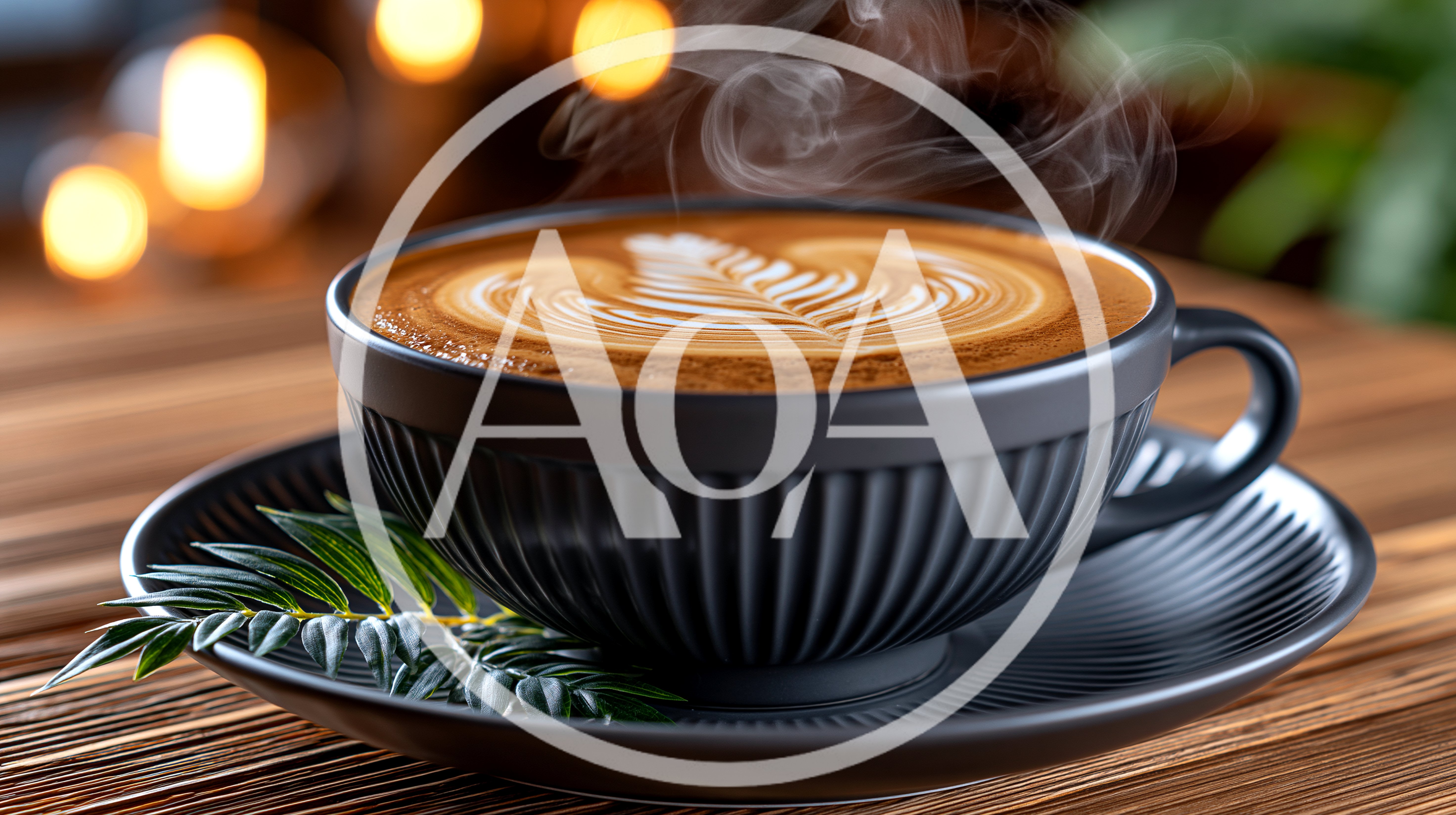 Steaming Cup Of Latte With Latte Art