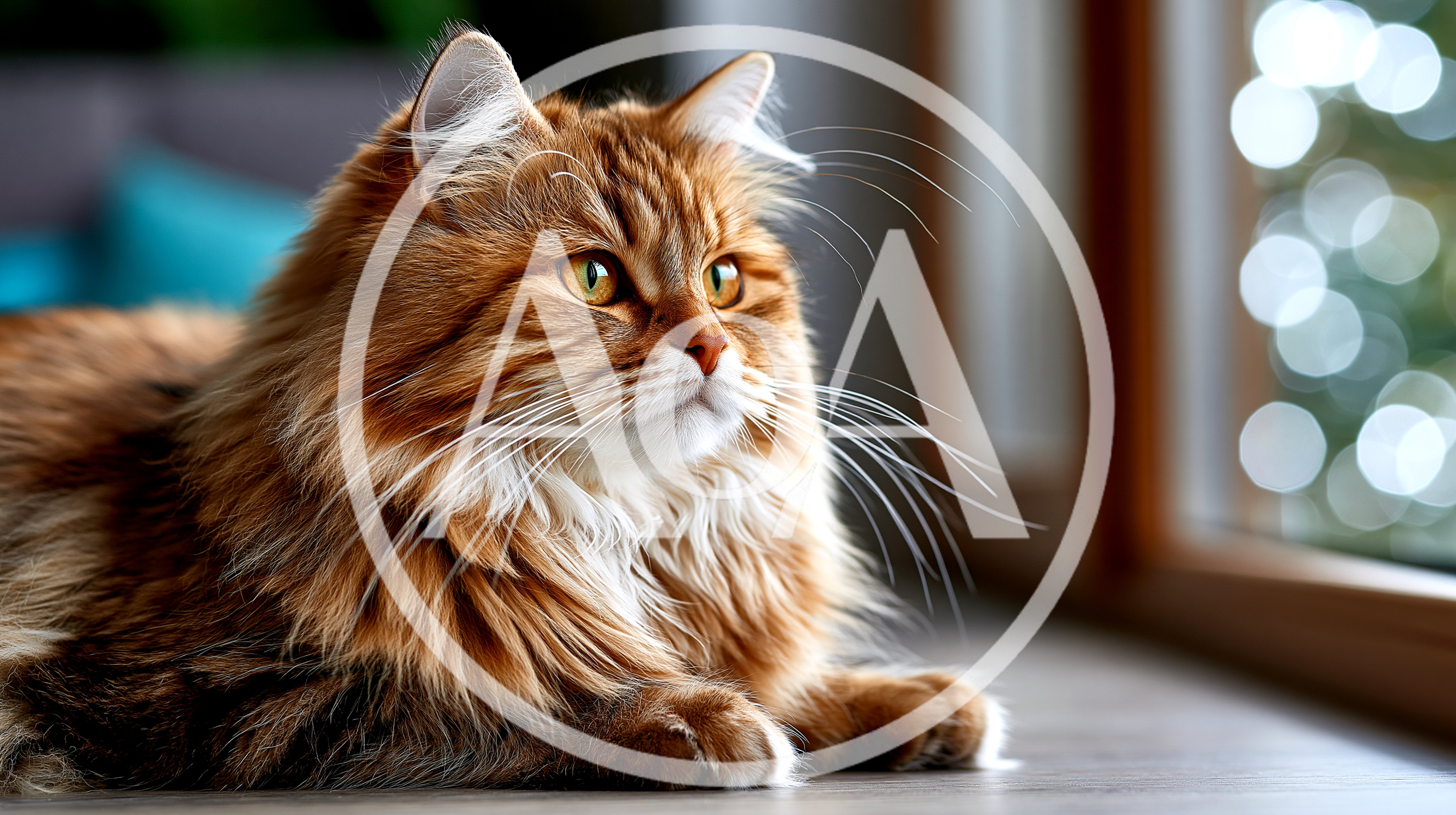 Fluffy Ginger Cat Resting Near A Window