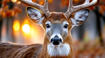 Close Up Portrait Of A Whitetail Deer