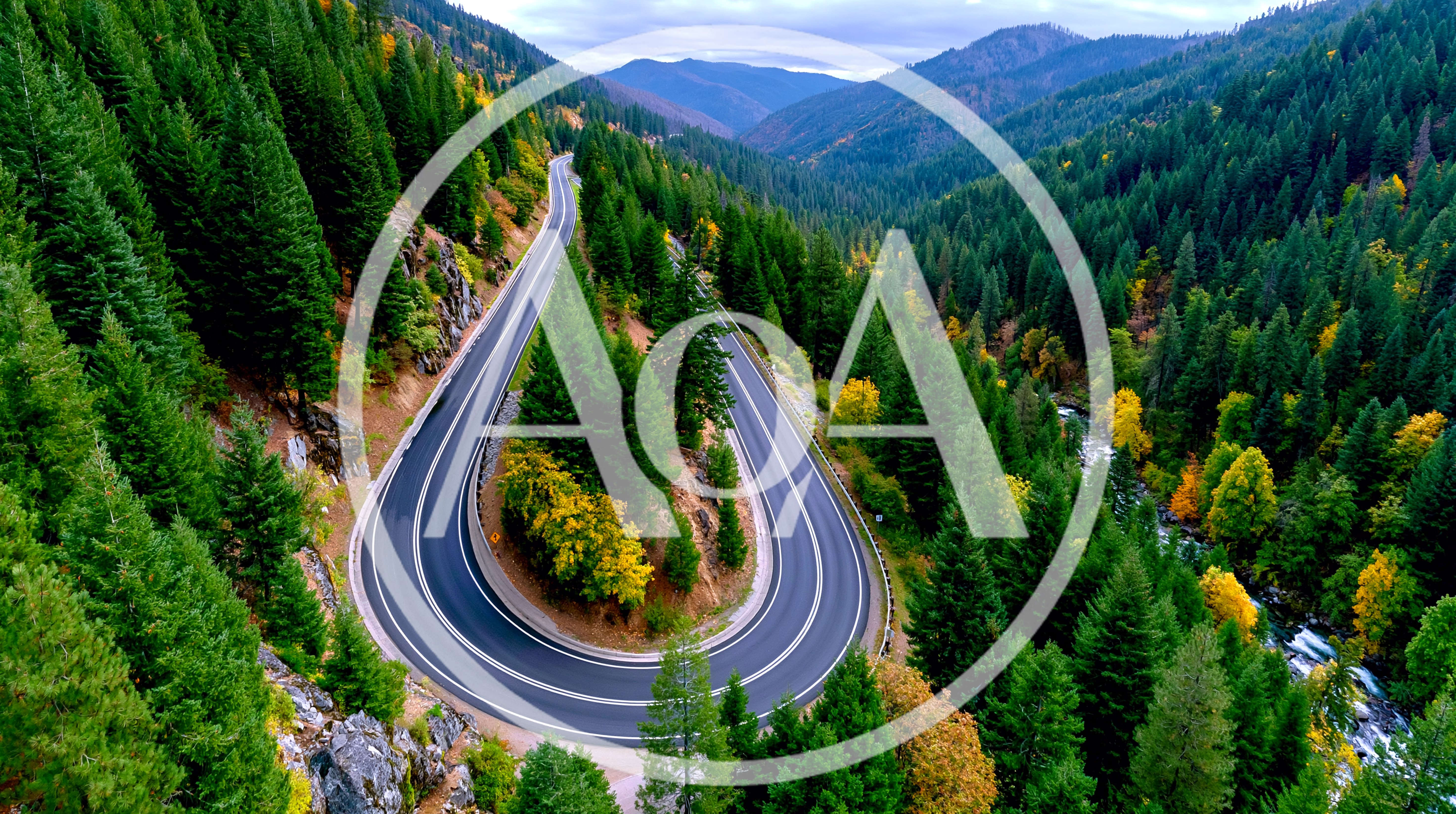 Aerial View Of A Winding Mountain Road